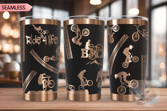 BMX Biker BMX Racing Tumbler Wrap SVG | 20oz and 30oz Laser Engraving File | Rotary Ready Digital Design | Sports Fan Digital Design