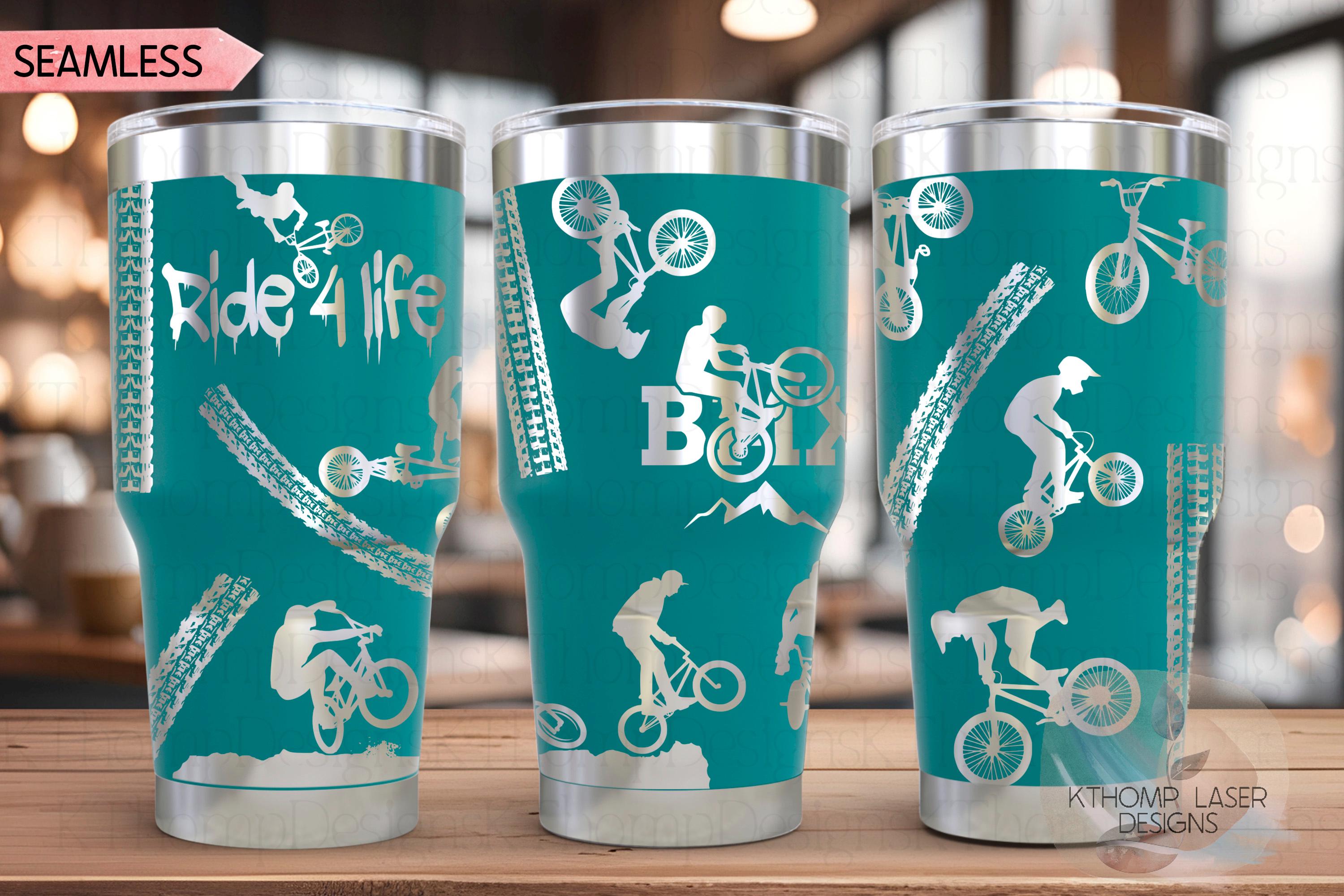 BMX Biker BMX Racing Tumbler Wrap SVG | 20oz and 30oz Laser Engraving File | Rotary Ready Digital Design | Sports Fan Digital Design