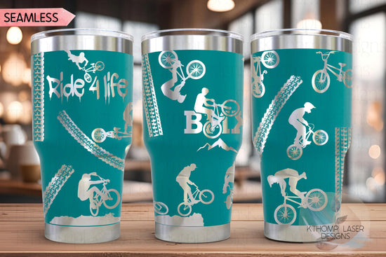 BMX Biker BMX Racing Tumbler Wrap SVG | 20oz and 30oz Laser Engraving File | Rotary Ready Digital Design | Sports Fan Digital Design