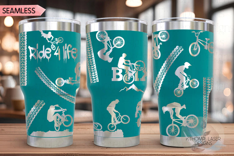 BMX Biker BMX Racing Tumbler Wrap SVG | 20oz and 30oz Laser Engraving File | Rotary Ready Digital Design | Sports Fan Digital Design