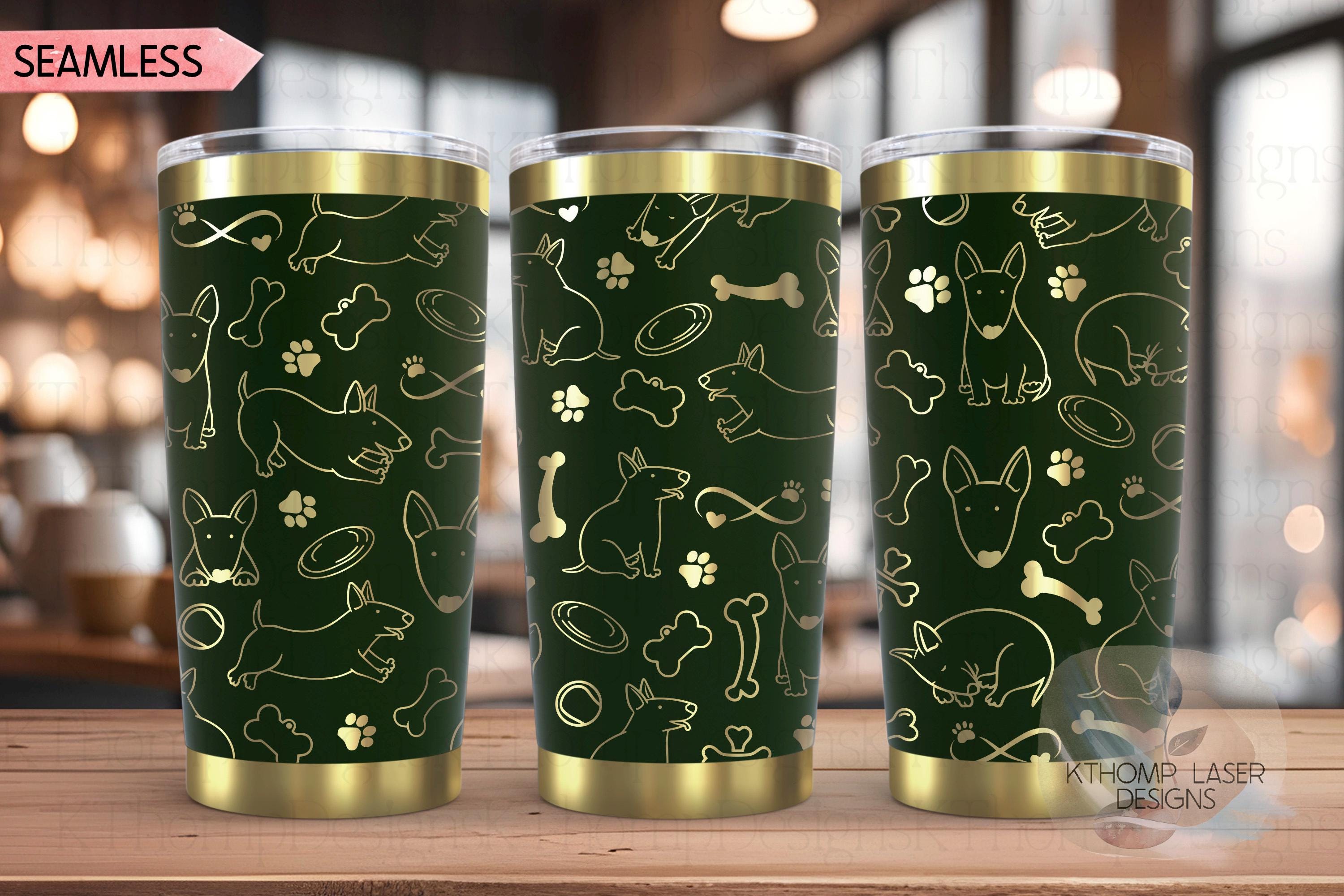 Bull Terrier Tumbler Wrap SVG | 20oz and 30oz Laser Engraving File | Rotary Engrave Digital Design | Dog Lover Gift