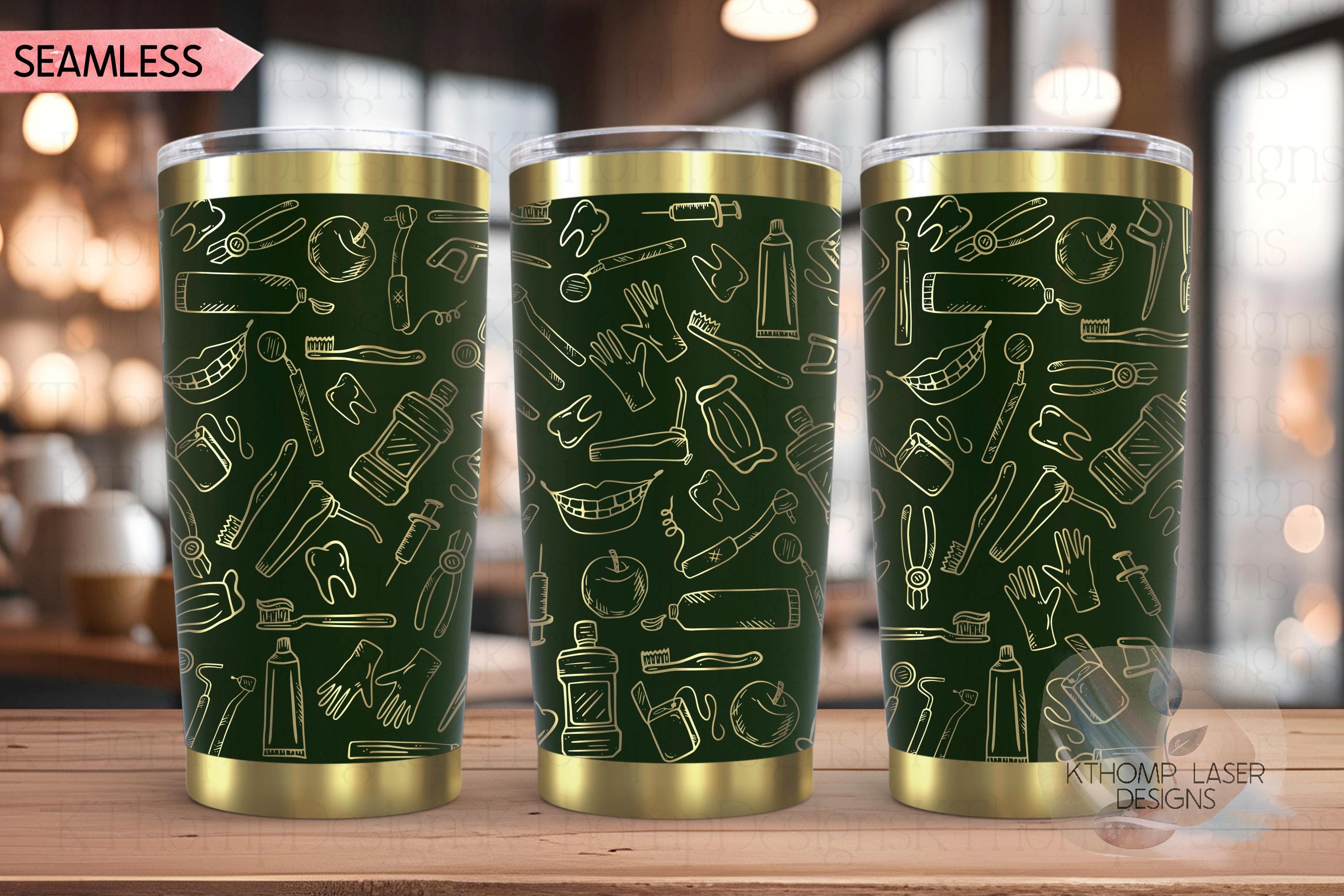 Dentist Tumbler Wrap SVG | 20oz and 30oz Laser Engraving File | Rotary Ready Digital Design | Career Gift SVG