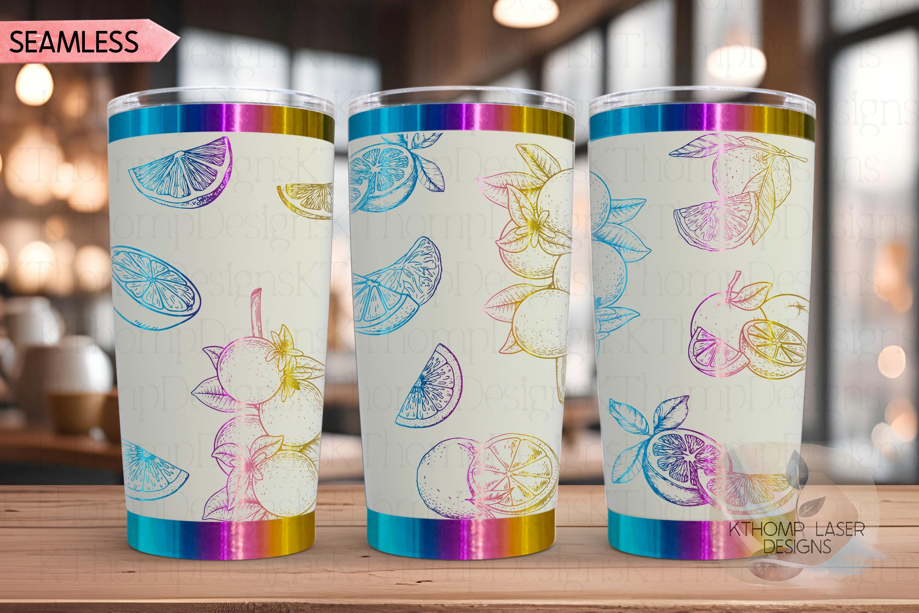 Oranges Tumbler Wrap SVG | 20oz and 30oz Laser Engraving File | Rotary Ready Digital Design | Foodie SVG