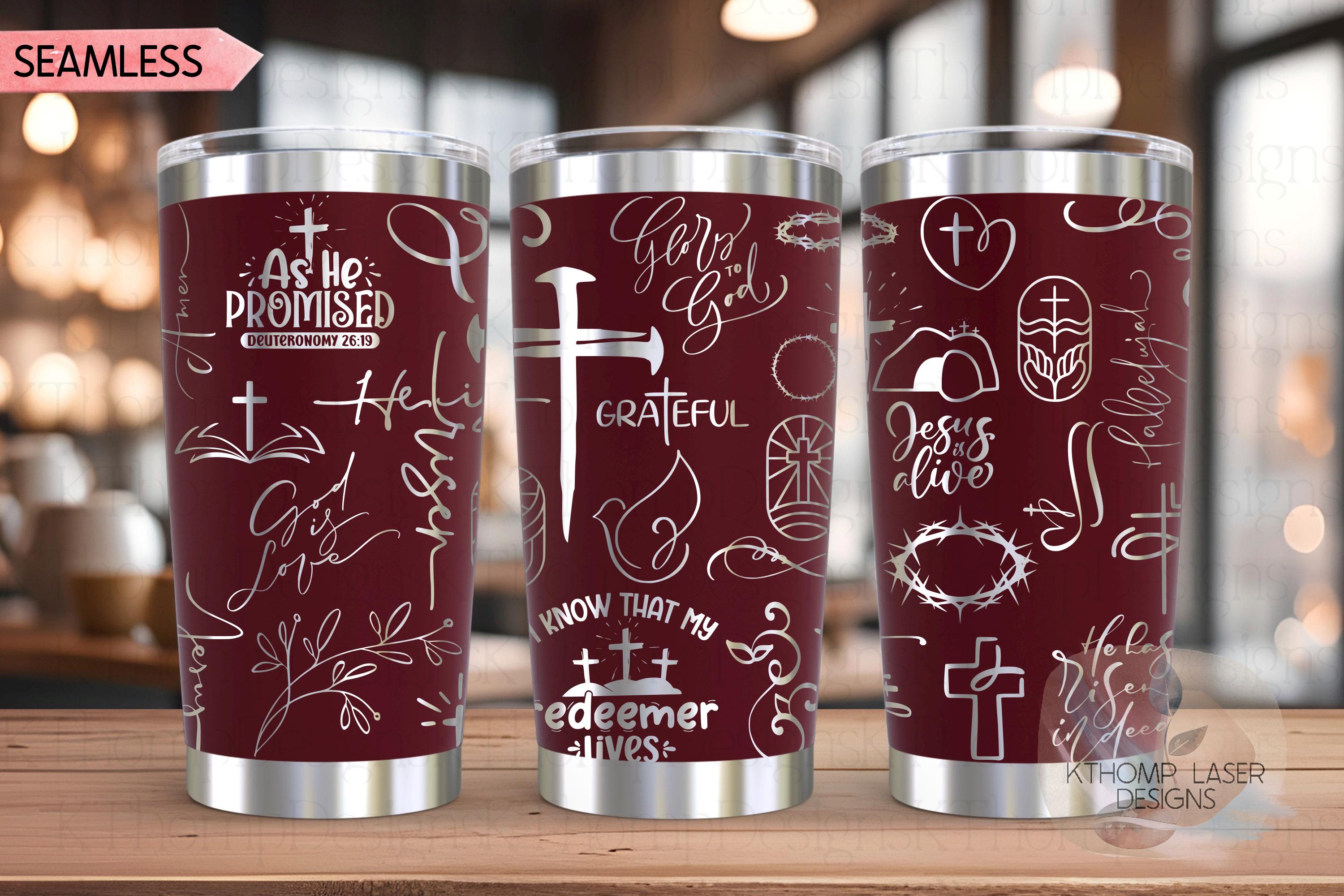 Religious Easter Jesus Holiday Tumbler Wrap SVG | 20oz and 30oz Laser Engraving File | Rotary Ready Digital Design | Seasonal SVG