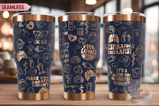 Respiratory Therapist Tumbler Wrap SVG | 20oz and 30oz Laser Engraving File | Rotary Ready Digital Design | Career Gift SVG