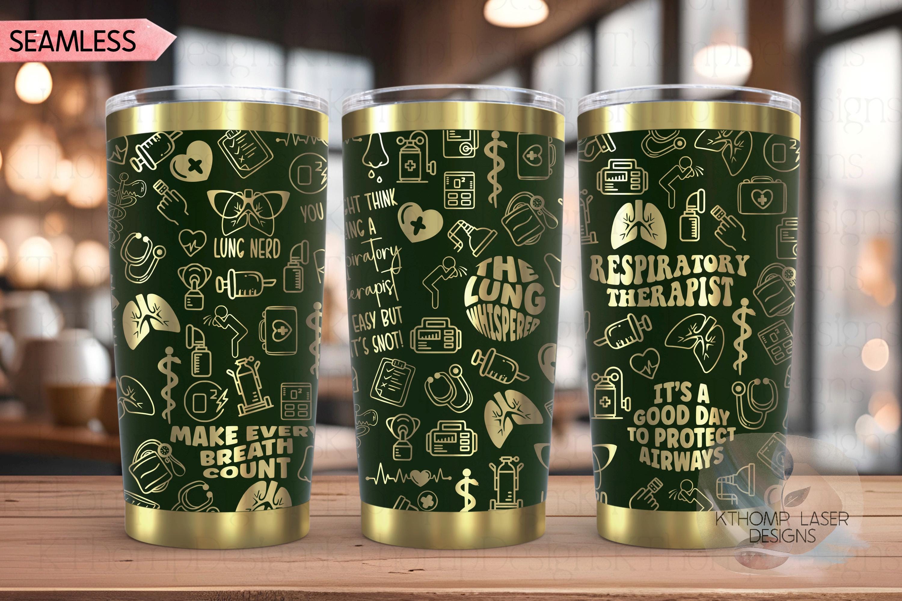 Respiratory Therapist Tumbler Wrap SVG | 20oz and 30oz Laser Engraving File | Rotary Ready Digital Design | Career Gift SVG