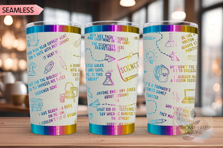 Science Puns Tumbler Wrap SVG | 20oz and 30oz Laser Engraving File | Rotary Ready Digital Design | Career Gift SVG