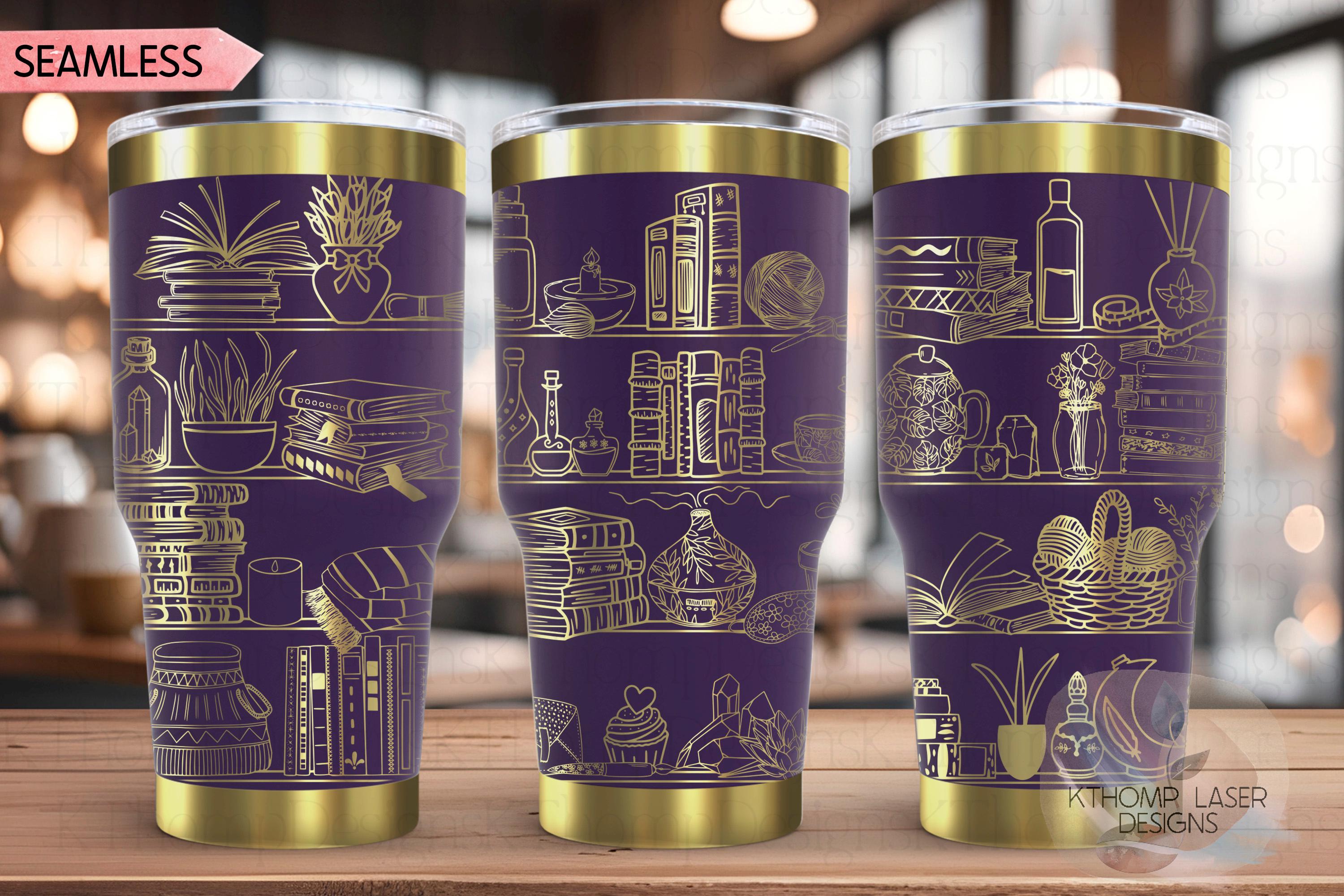 Self Care Shelves Tumbler Wrap SVG | 20oz and 30oz Laser Engraving File | Rotary Ready Digital Design | Support Awareness SVG