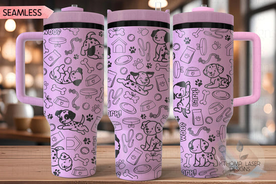 Dalmation Tumbler Wrap SVG | 40oz Laser Engraving File | Rotary Engrave Digital Design | Dog Lover Gift