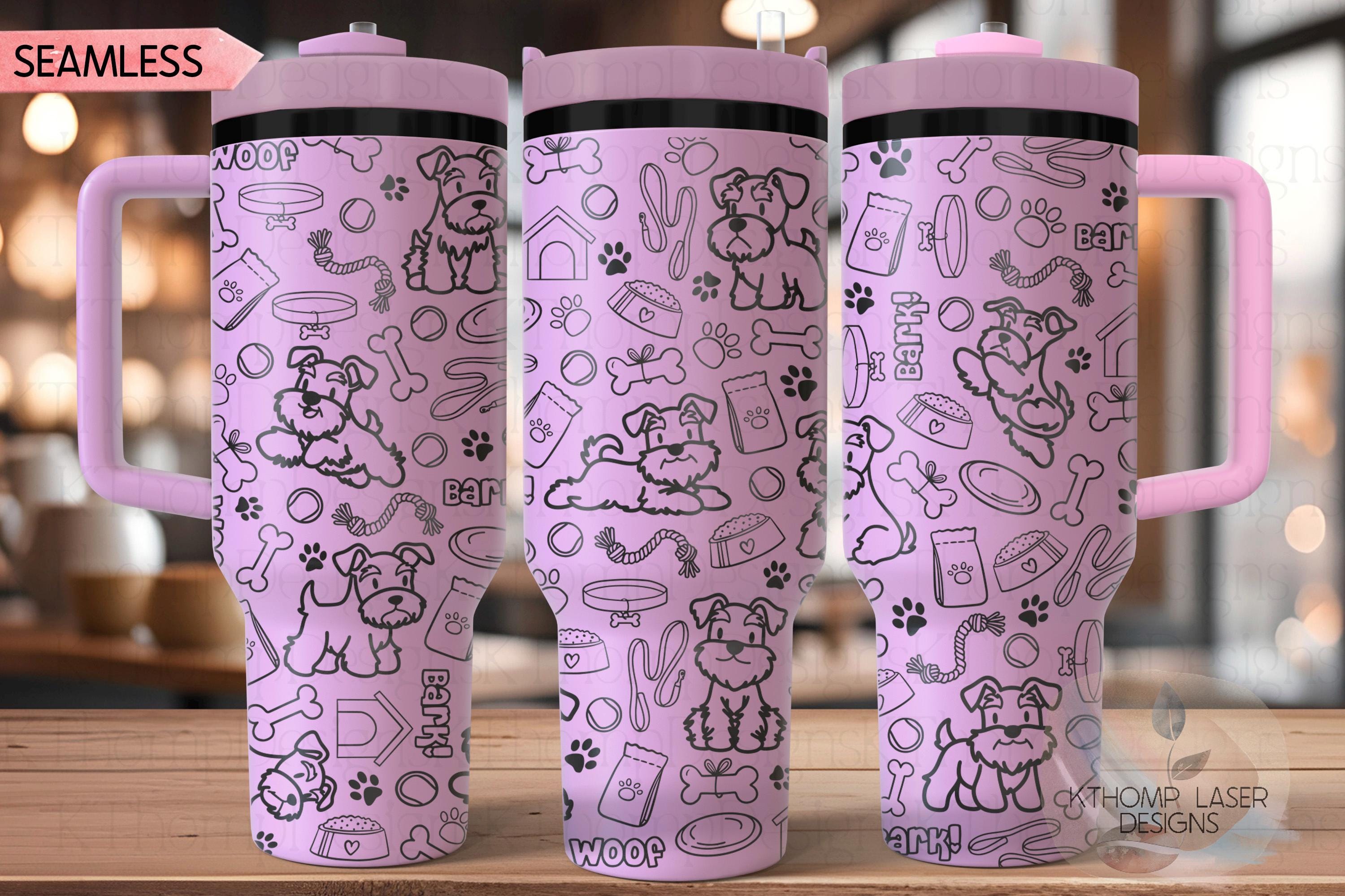 Schnauzer Tumbler Wrap SVG | 40oz Laser Engraving File | Rotary Engrave Digital Design | Dog Lover Gift