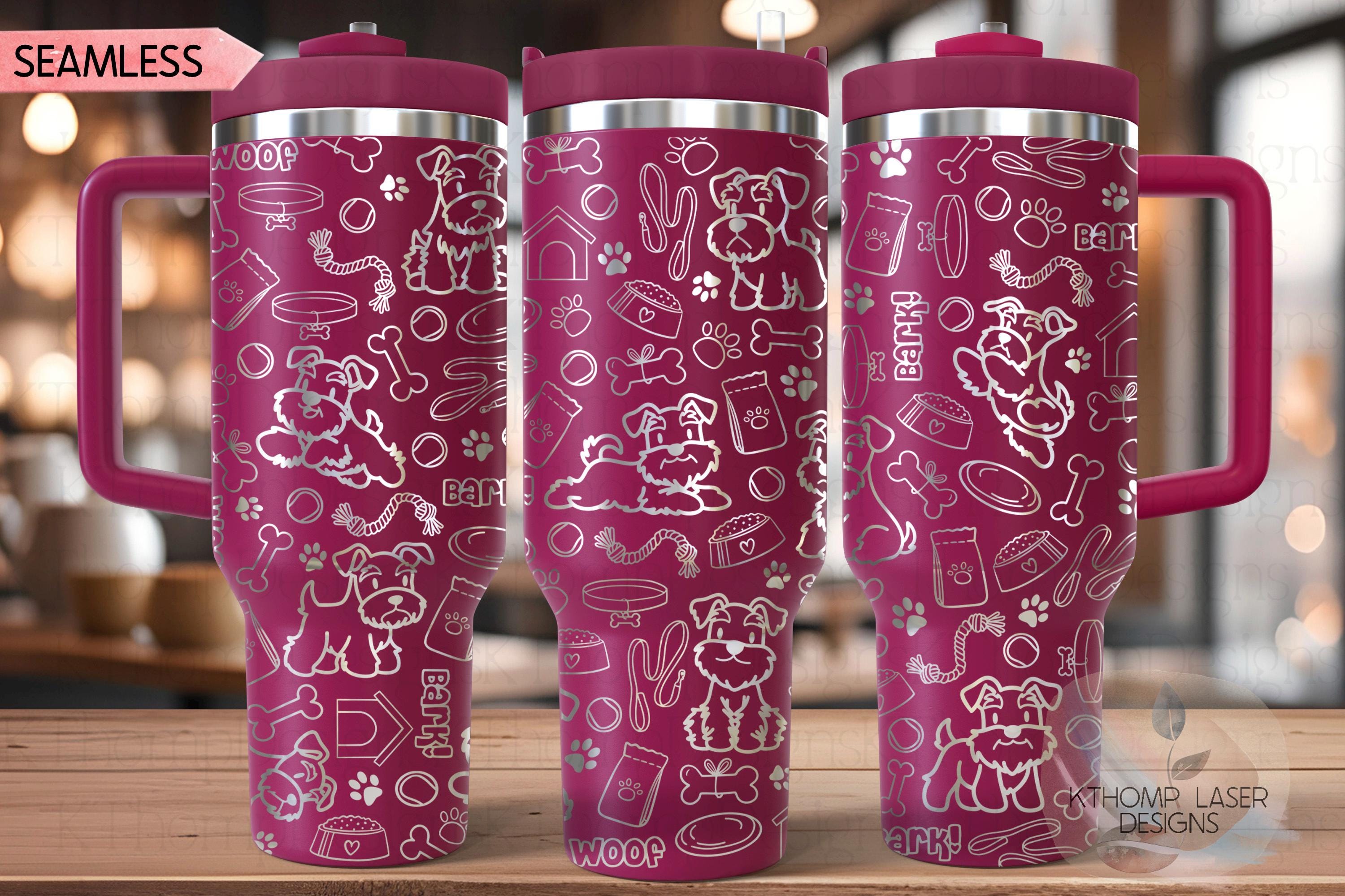 Schnauzer Tumbler Wrap SVG | 40oz Laser Engraving File | Rotary Engrave Digital Design | Dog Lover Gift