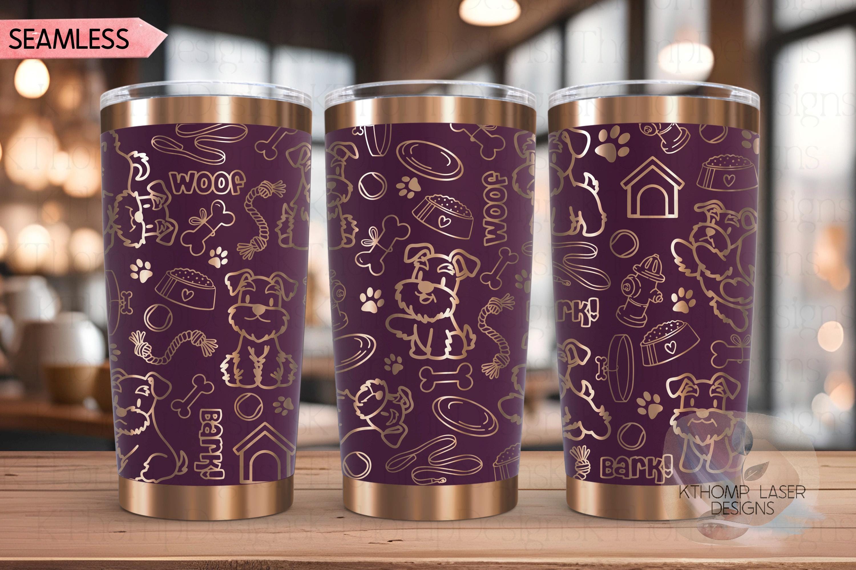 Schnauzer Tumbler Wrap SVG | 20oz and 30oz Laser Engraving File | Rotary Engrave Digital Design | Dog Lover Gift