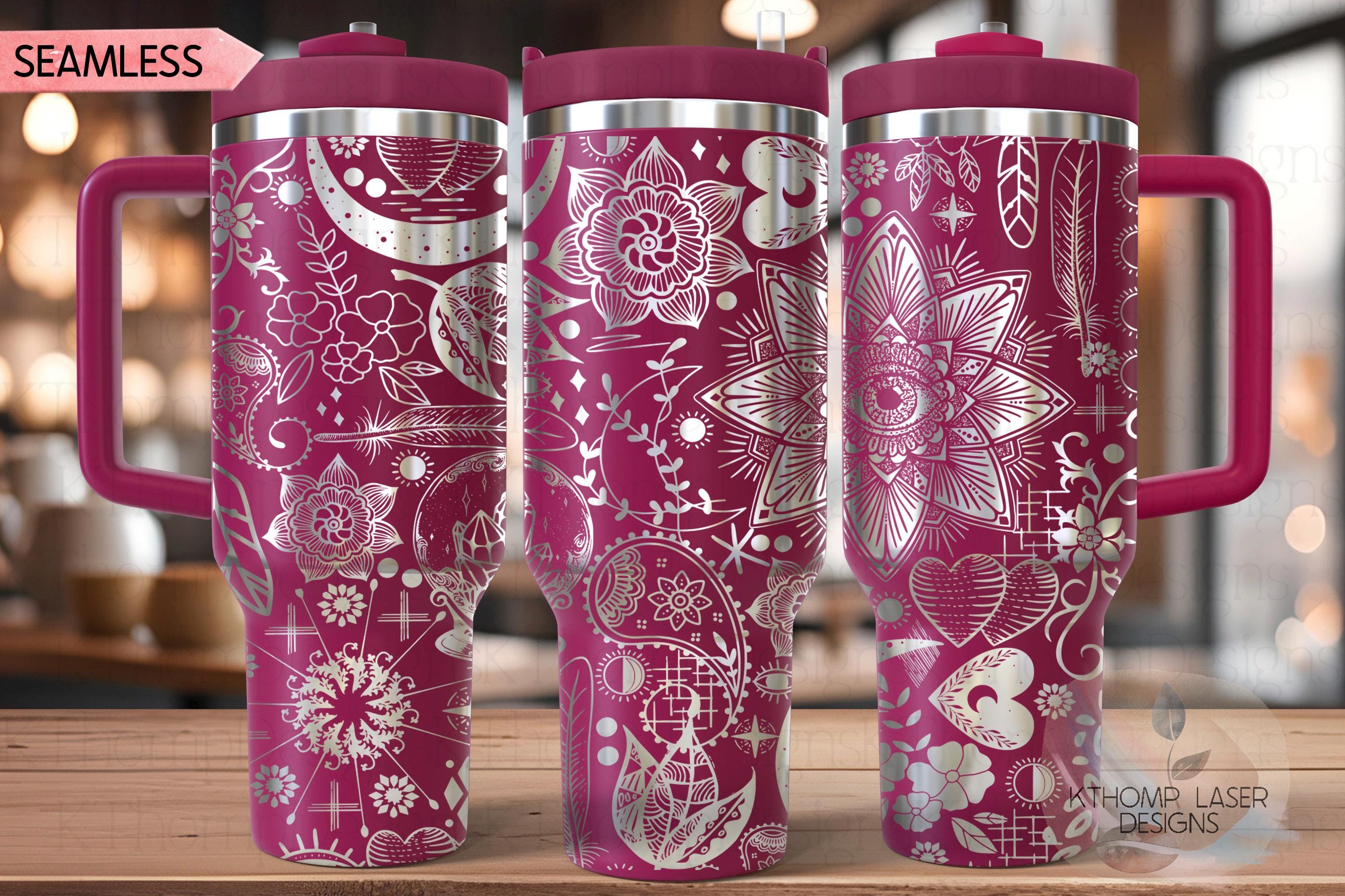 Boho Love Tumbler Wrap SVG | 40oz Laser Engraving File | Rotary Ready Digital Design | Zodiac Boho SVG