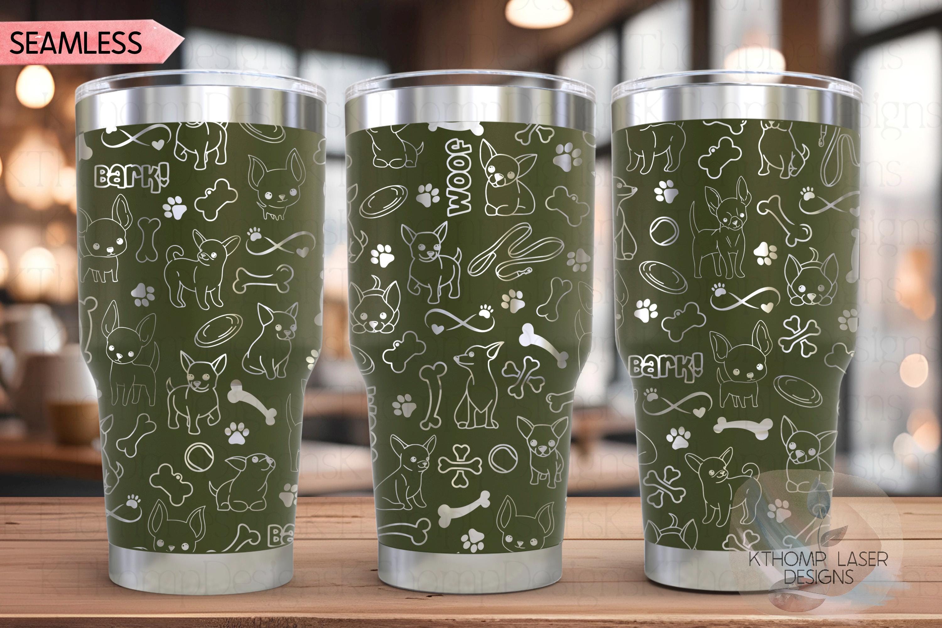 Chihuahua Tumbler Wrap SVG | 20oz and 30oz Laser Engraving File | Rotary Engrave Digital Design | Dog Lover Gift