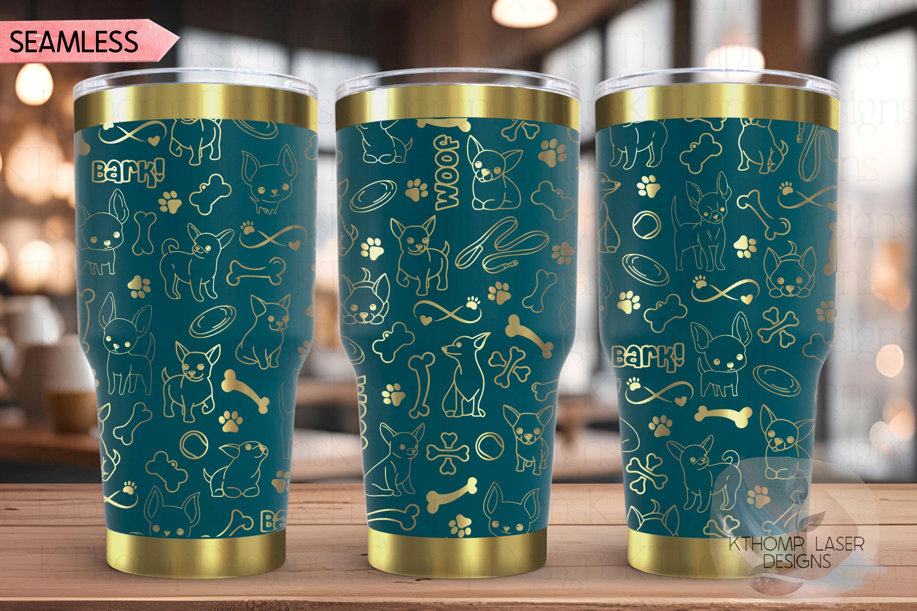 Chihuahua Tumbler Wrap SVG | 20oz and 30oz Laser Engraving File | Rotary Engrave Digital Design | Dog Lover Gift