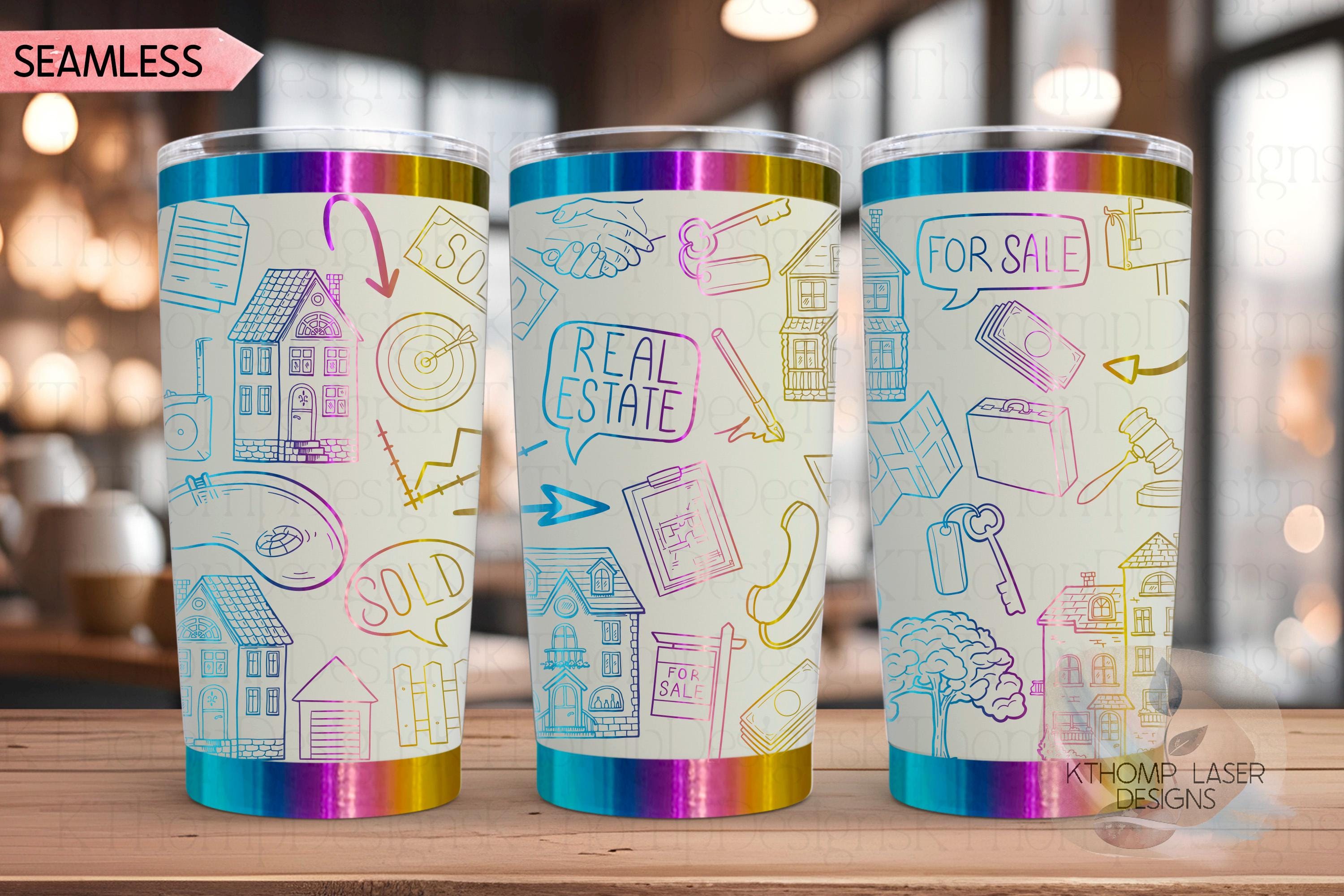 Real Estate Agent New Home Buying Tumbler Wrap SVG | 40oz Laser Engraving File | Rotary Ready Digital Design | Career Gift SVG