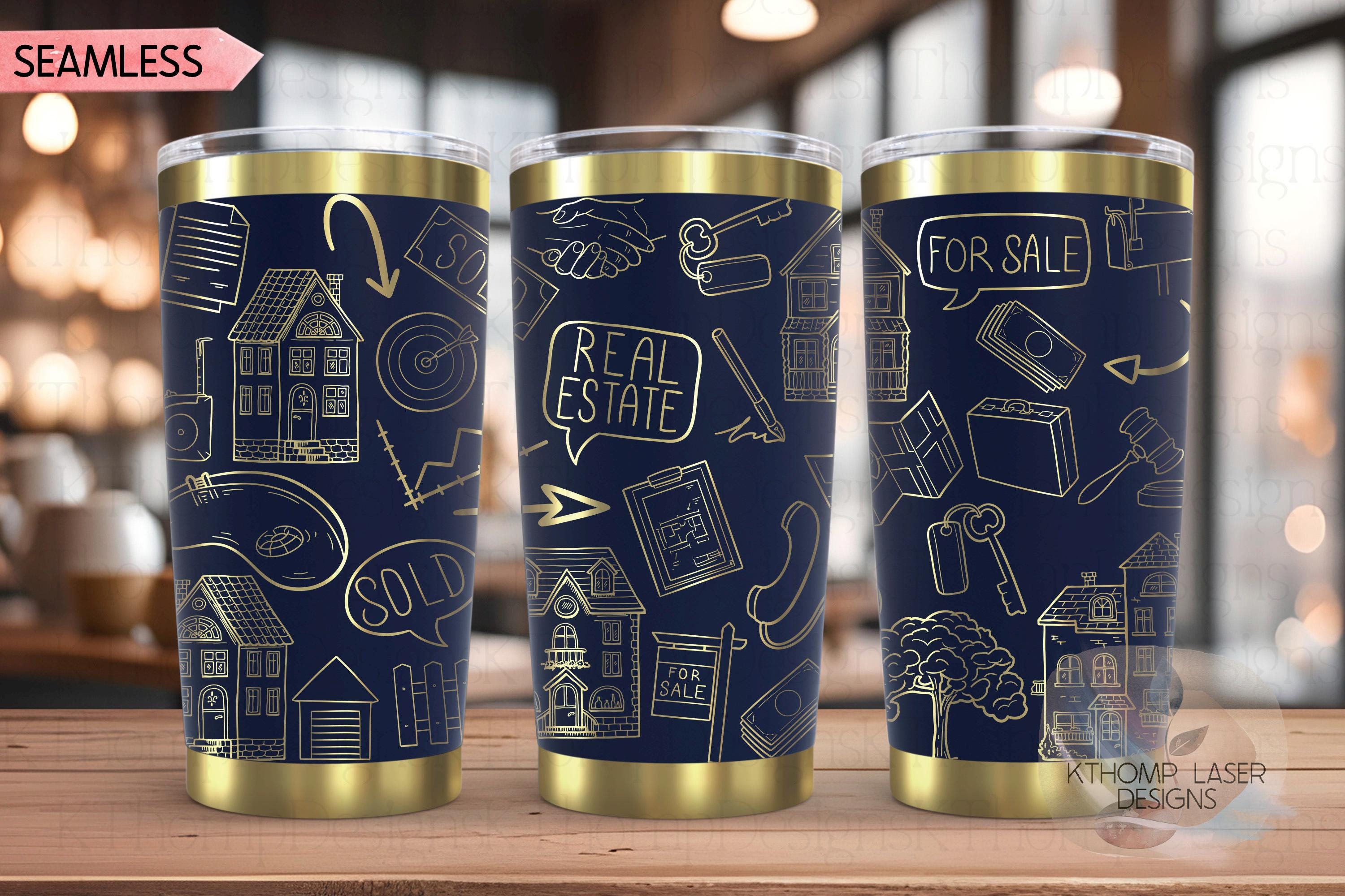 Real Estate Agent New Home Buying Tumbler Wrap SVG | 40oz Laser Engraving File | Rotary Ready Digital Design | Career Gift SVG