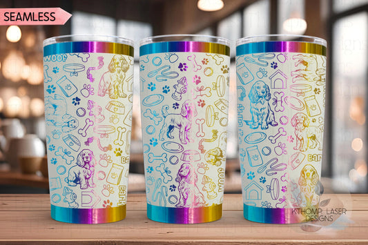 Cocker Spaniel Tumbler Wrap SVG | 20oz and 30oz Laser Engraving File | Rotary Engrave Digital Design | Dog Lover Gift