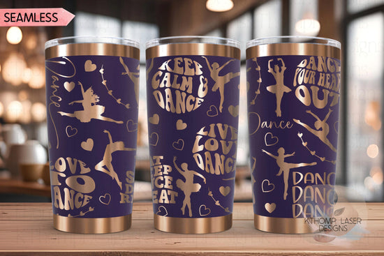 Dancer Tumbler Wrap SVG | 20oz and 30oz Laser Engraving File | Rotary Ready Digital Design | Sports Fan SVG