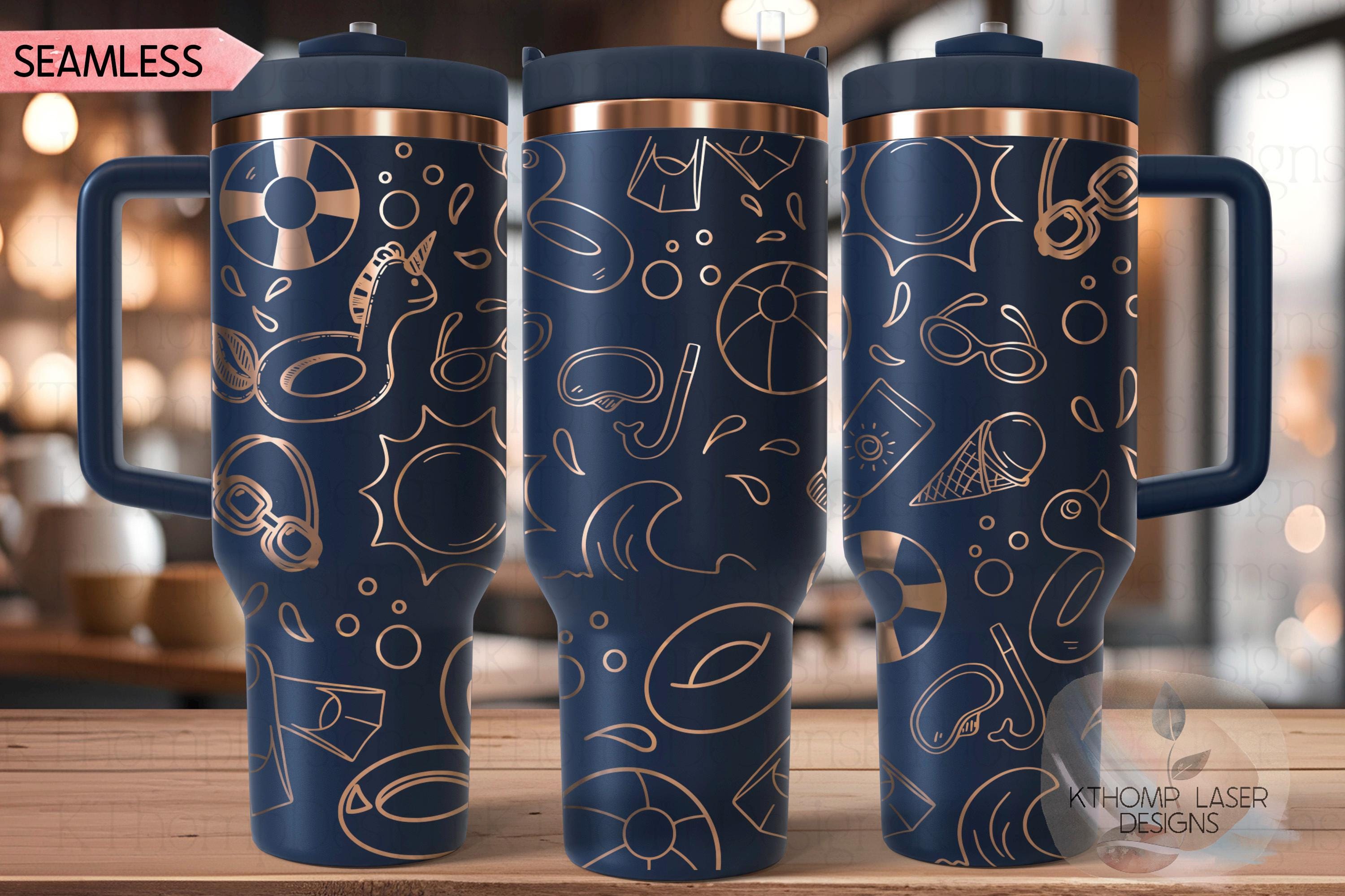 Pool Doodles Tumbler Wrap SVG | 40oz Laser Engraving File | Rotary Ready Digital Design | Hobby Travel SVG