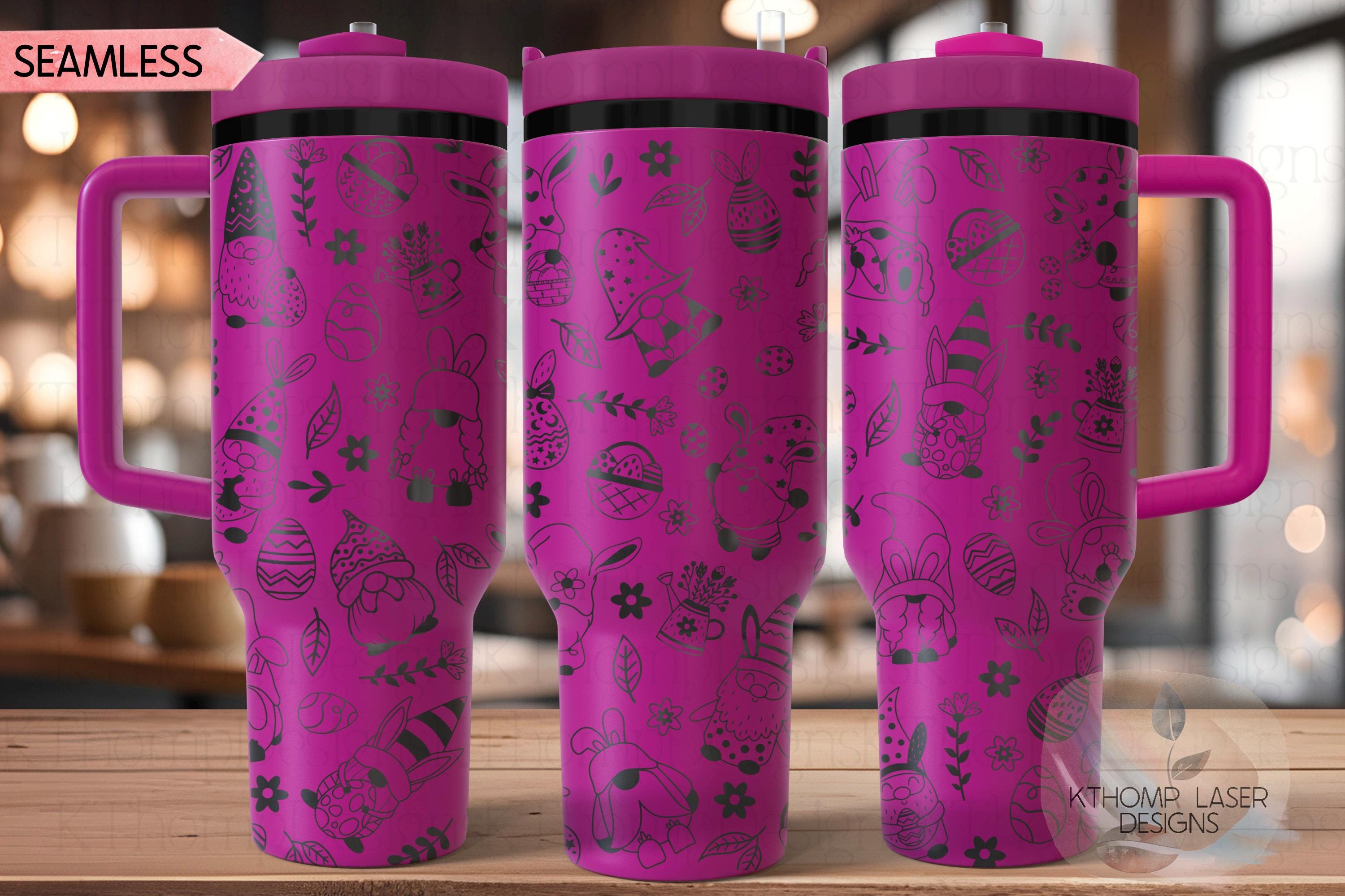 Easter Gnomes Bunny Gnomes Holiday Tumbler Wrap SVG | 40oz Laser Engraving File | Rotary Ready Digital Design | Seasonal SVG