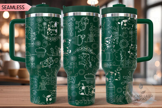 Cow Doodles Tumbler Wrap SVG | 40oz Laser Engraving File | Rotary Ready Digital Design | Pet Lover Gift