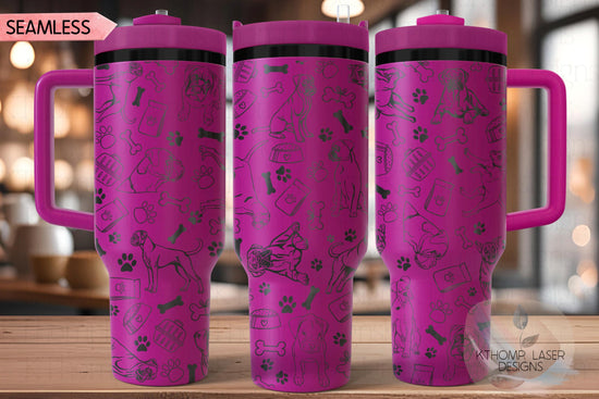 Boxer Tumbler Wrap SVG | 40oz Laser Engraving File | Rotary Engrave Digital Design | Dog Lover Gift