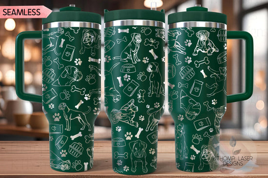 Boxer Tumbler Wrap SVG | 40oz Laser Engraving File | Rotary Engrave Digital Design | Dog Lover Gift