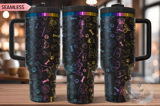 Boxer Tumbler Wrap SVG | 40oz Laser Engraving File | Rotary Engrave Digital Design | Dog Lover Gift
