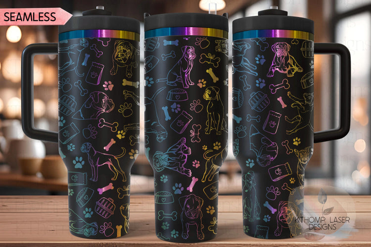 Boxer Tumbler Wrap SVG | 40oz Laser Engraving File | Rotary Engrave Digital Design | Dog Lover Gift
