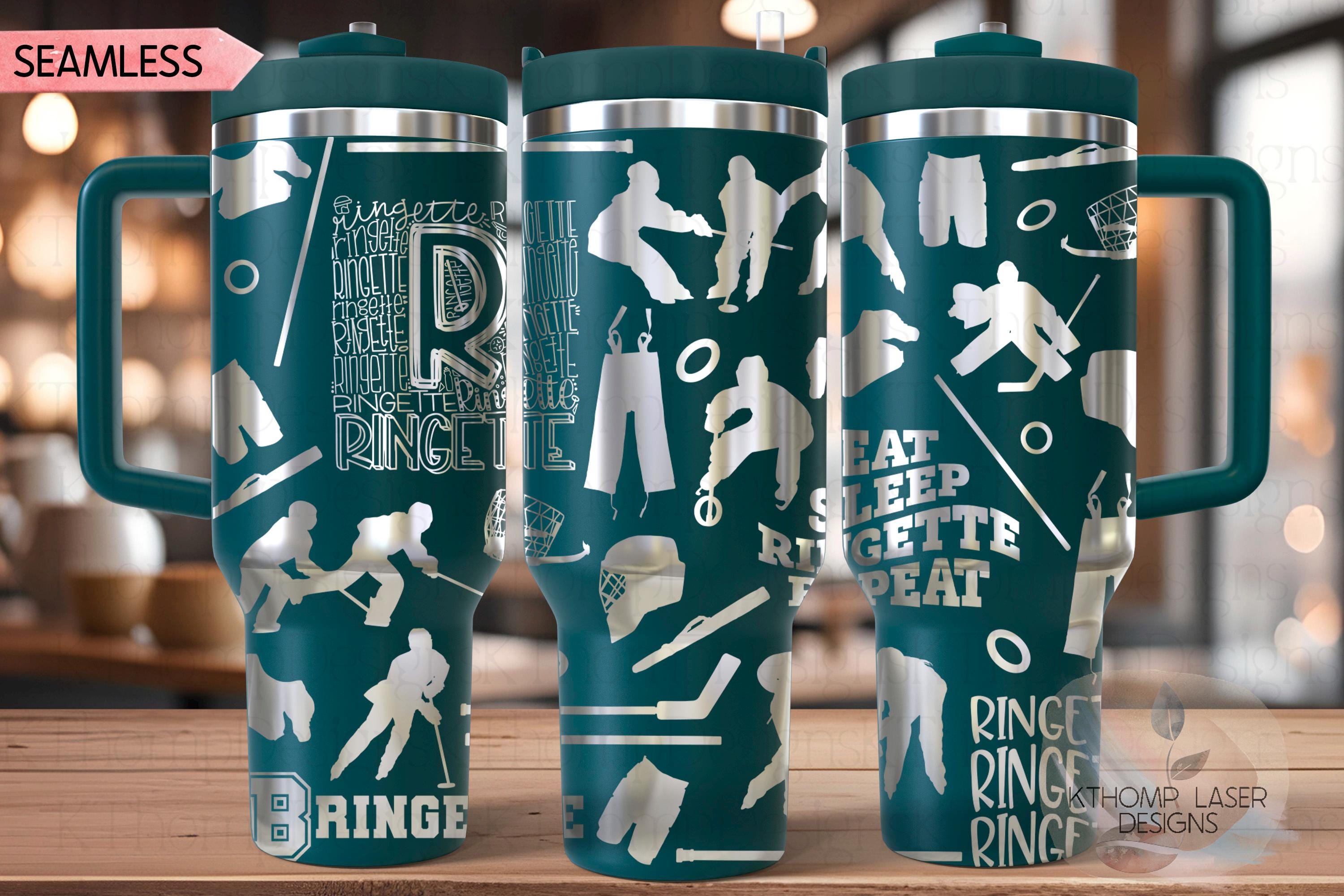Ringette Tumbler Wrap SVG | 40oz Laser Engraving File | Rotary Ready Digital Design | Sports Fan SVG
