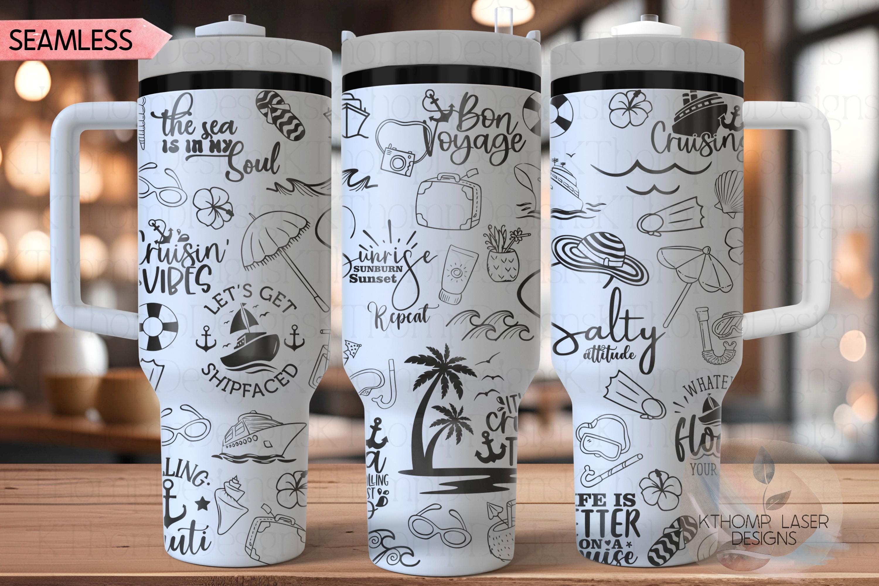 Cruise Vacation Cruise Ship Tumbler Wrap SVG | 40oz Laser Engraving File | Rotary Ready Digital Design | Hobby Travel SVG