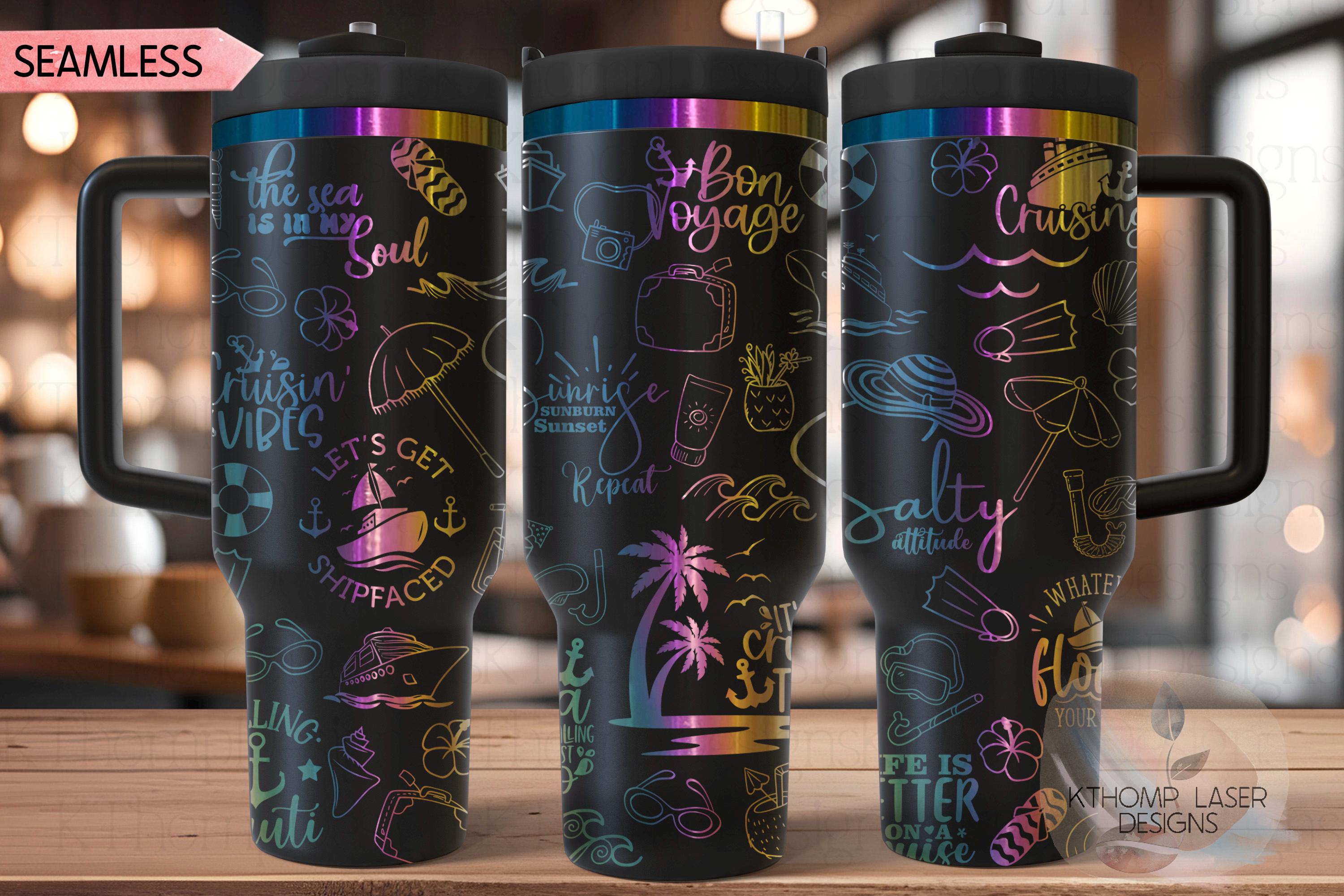 Cruise Vacation Cruise Ship Tumbler Wrap SVG | 40oz Laser Engraving File | Rotary Ready Digital Design | Hobby Travel SVG