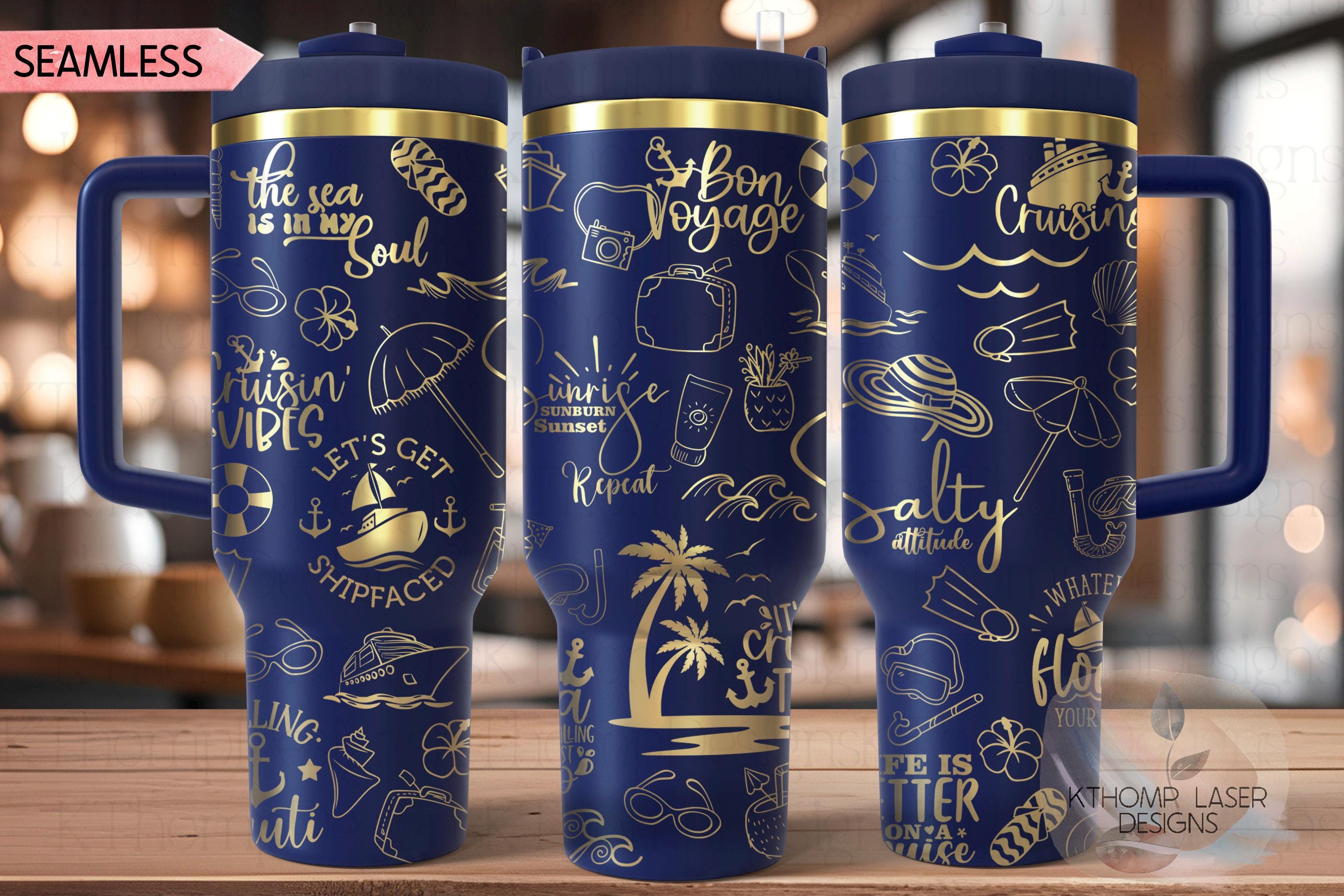 Cruise Vacation Cruise Ship Tumbler Wrap SVG | 40oz Laser Engraving File | Rotary Ready Digital Design | Hobby Travel SVG