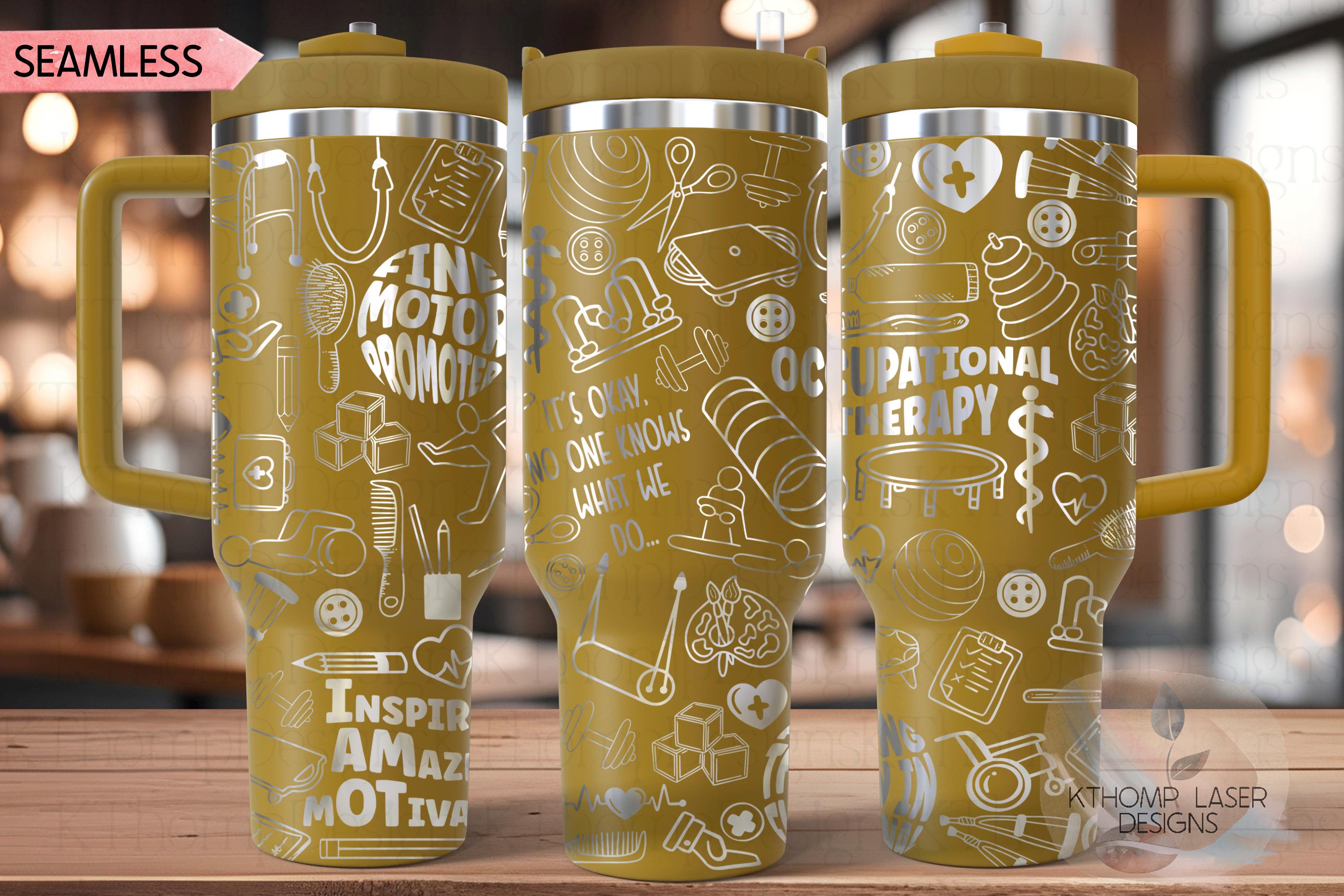 Occupational Therapy Tumbler Wrap SVG | 40oz Laser Engraving File | Rotary Ready Digital Design | Career Gift SVG