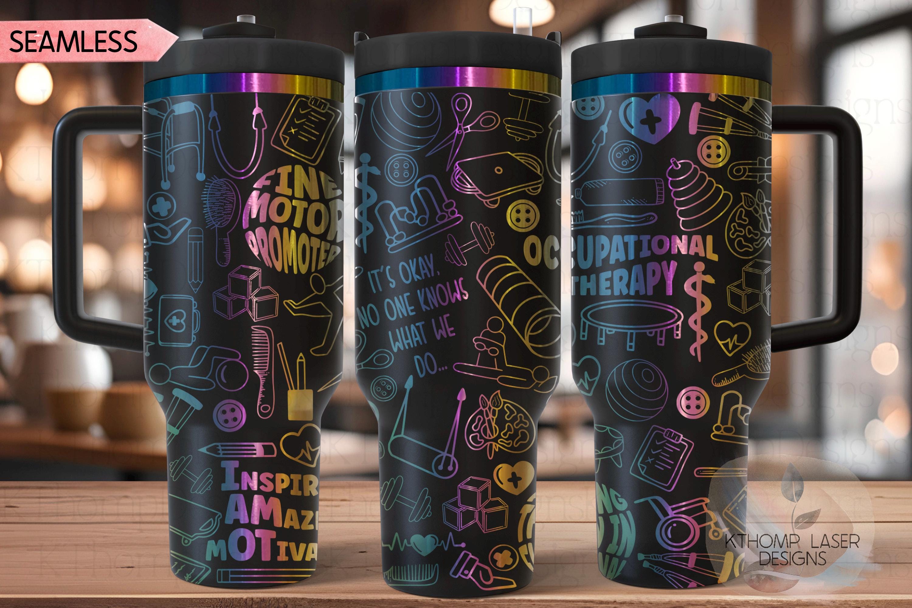 Occupational Therapy Tumbler Wrap SVG | 40oz Laser Engraving File | Rotary Ready Digital Design | Career Gift SVG