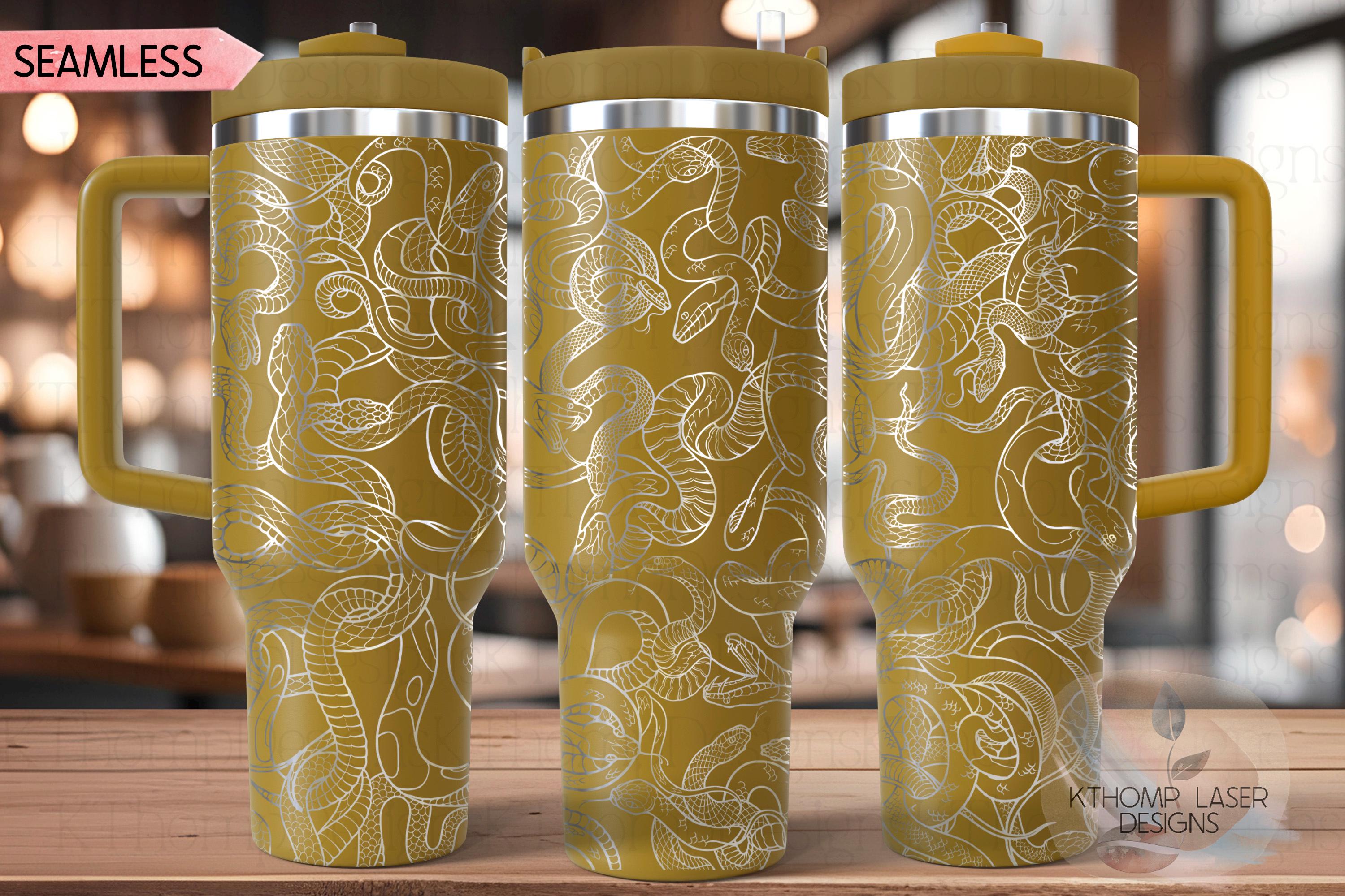 Snakes Snakes and More Snakes Tumbler Wrap SVG | 40oz Laser Engraving File | Rotary Ready Digital Design | Jungle Theme SVG