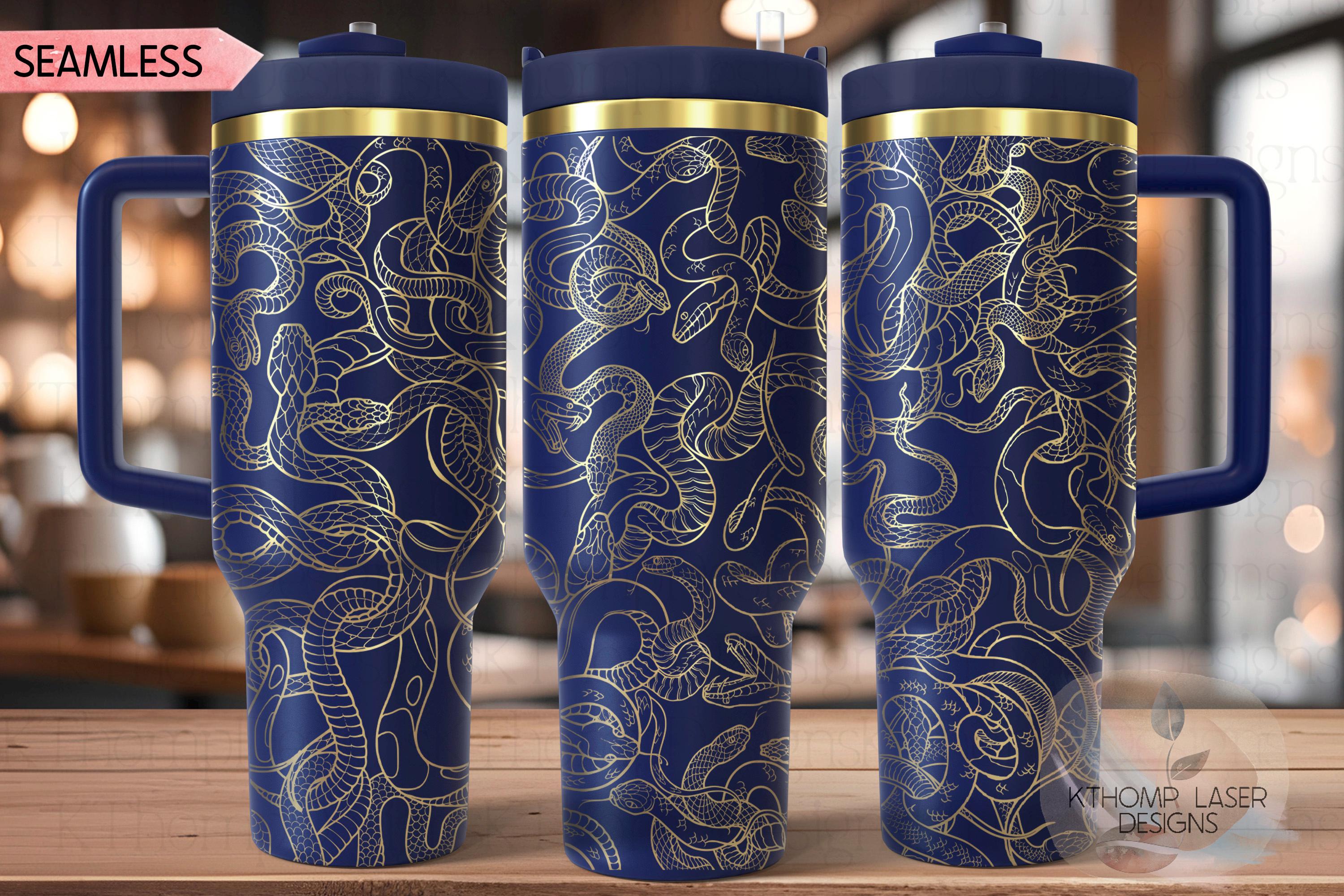 Snakes Snakes and More Snakes Tumbler Wrap SVG | 40oz Laser Engraving File | Rotary Ready Digital Design | Jungle Theme SVG