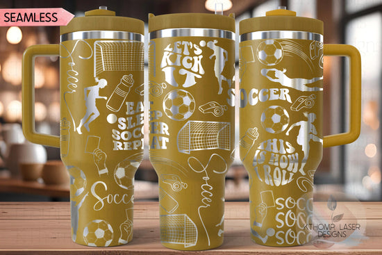 Soccer Fan Female Tumbler Wrap SVG | 40oz Laser Engraving File | Rotary Ready Digital Design | Sports Fan SVG