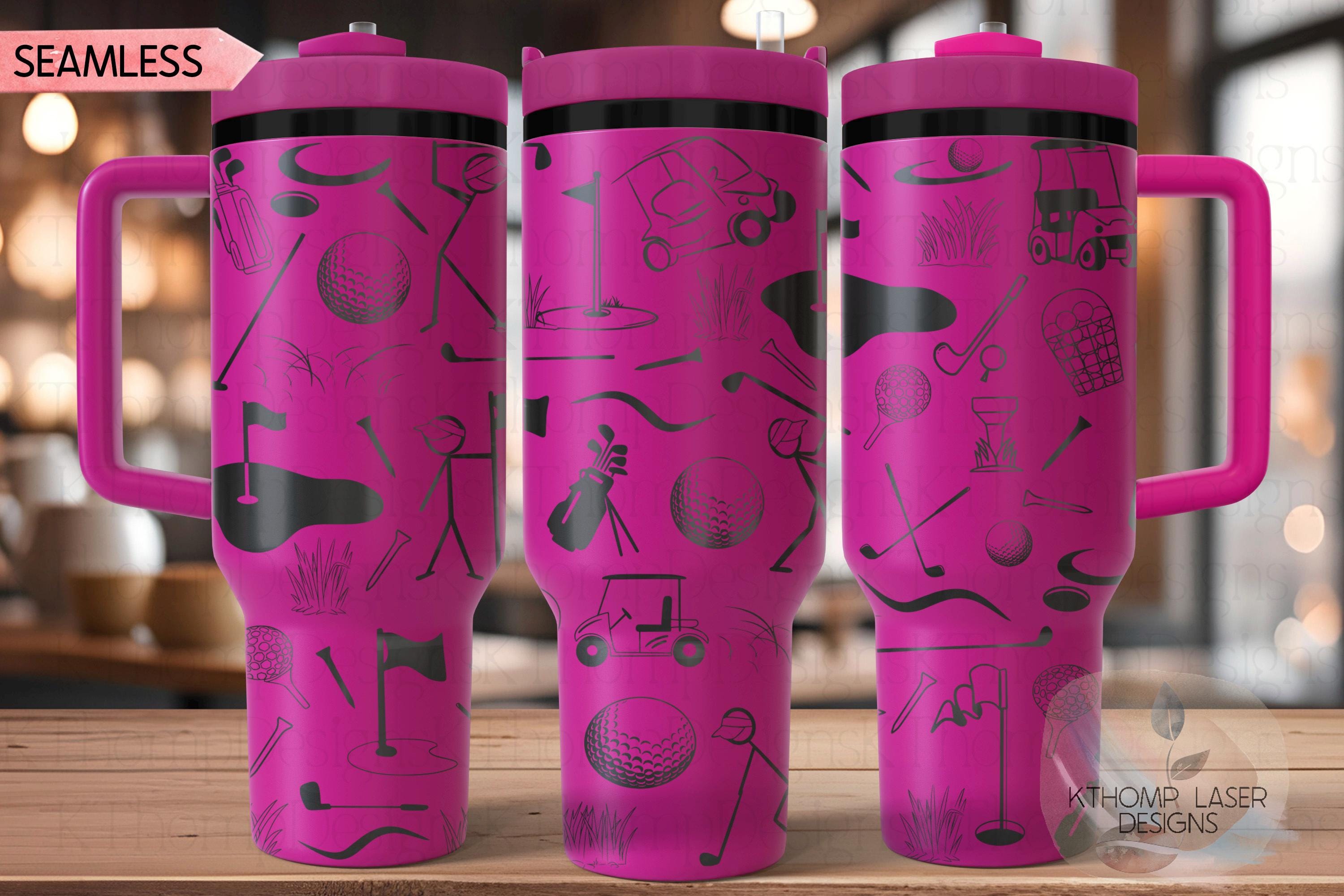 Golf Doodles Tumbler Wrap SVG | 40oz Laser Engraving File | Rotary Ready Digital Design | Sports Fan SVG