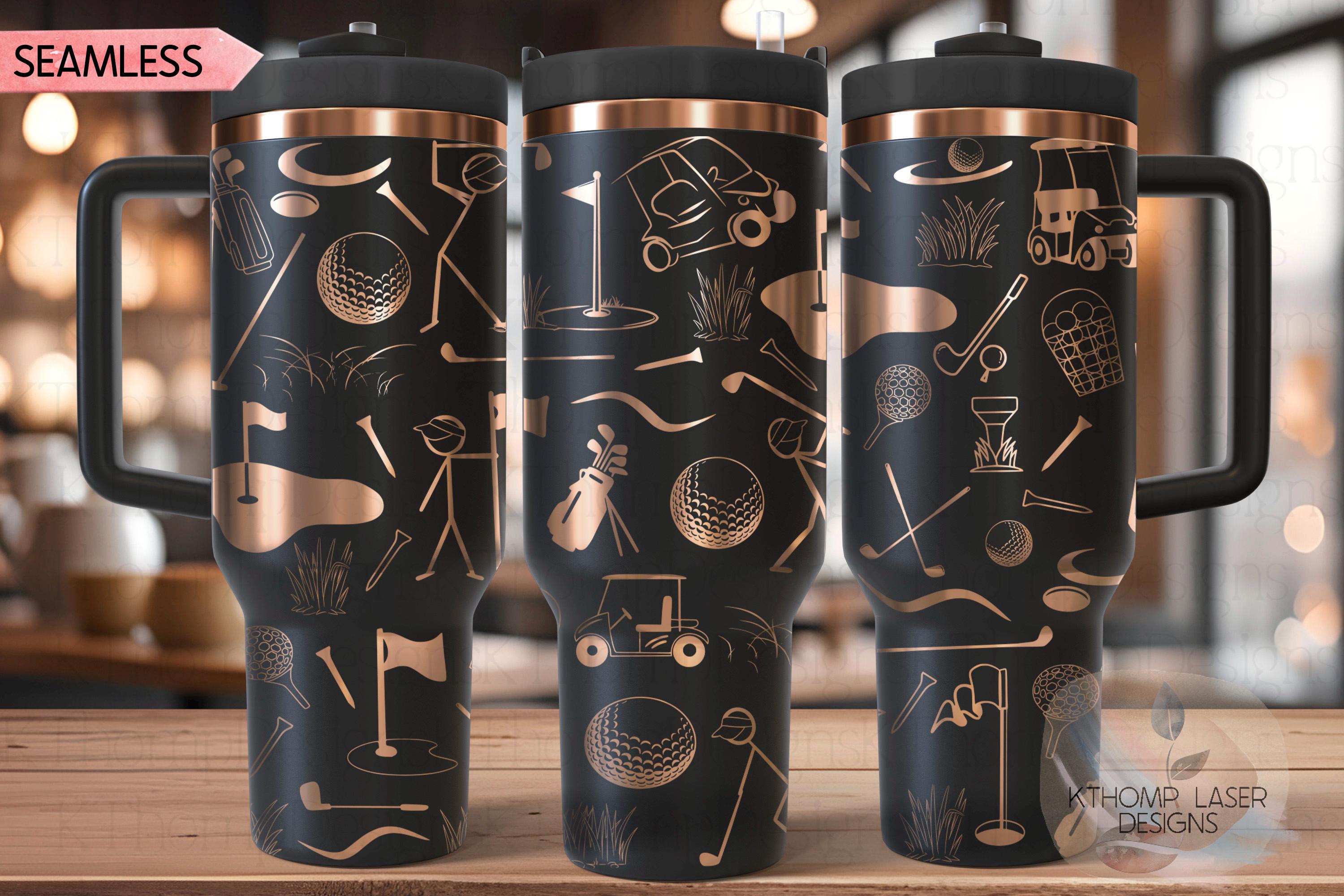 Golf Doodles Tumbler Wrap SVG | 40oz Laser Engraving File | Rotary Ready Digital Design | Sports Fan SVG