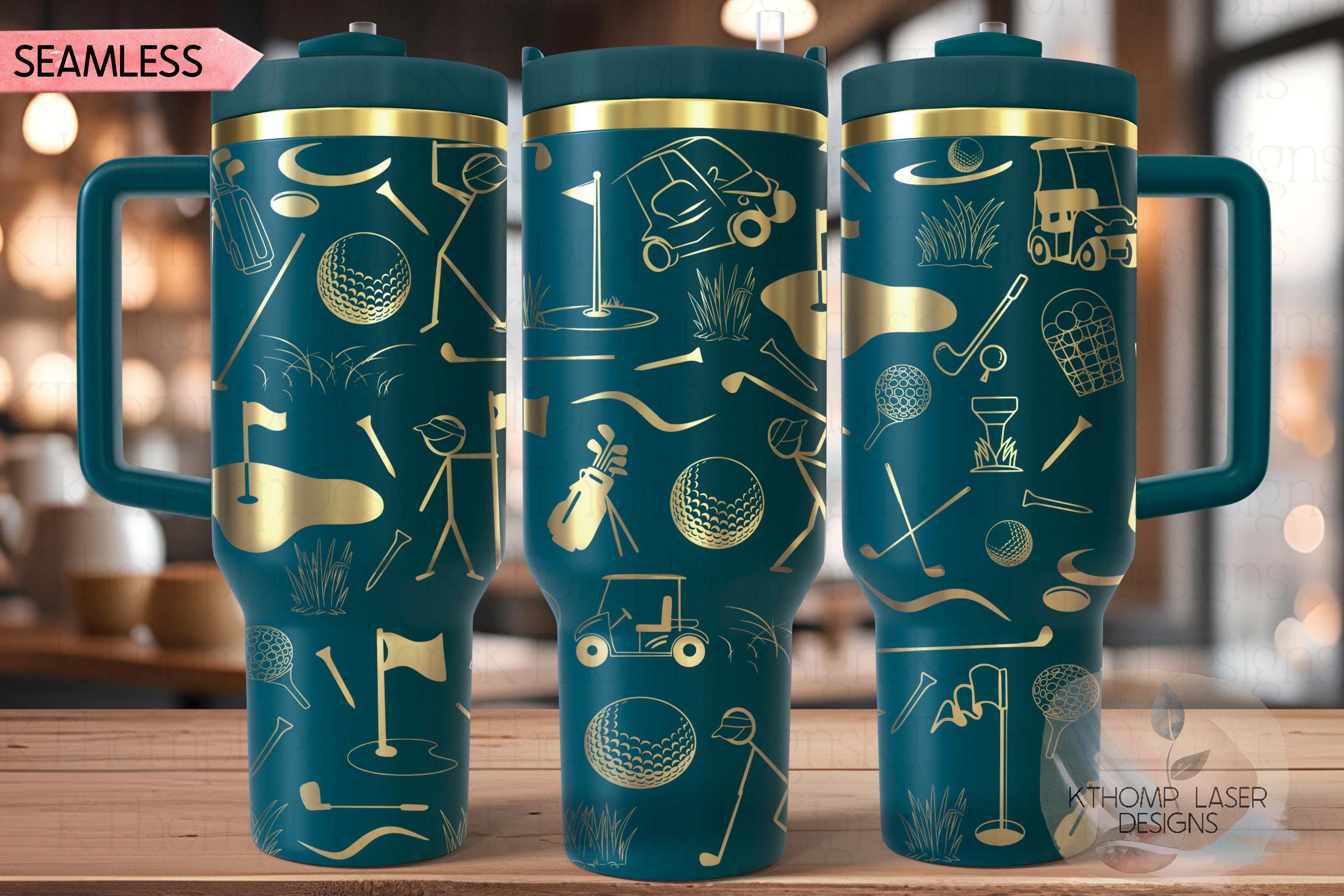 Golf Doodles Tumbler Wrap SVG | 40oz Laser Engraving File | Rotary Ready Digital Design | Sports Fan SVG