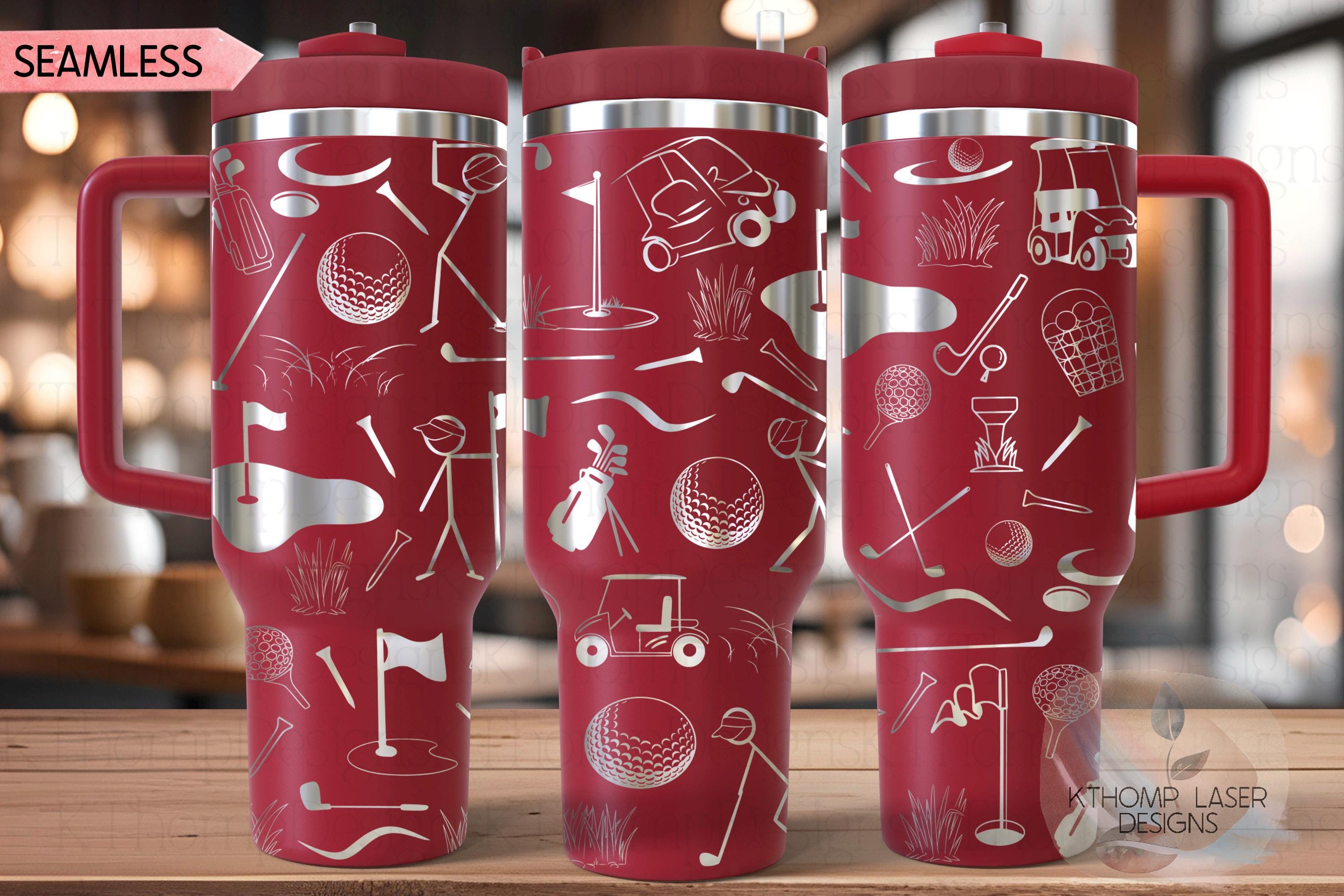 Golf Doodles Tumbler Wrap SVG | 40oz Laser Engraving File | Rotary Ready Digital Design | Sports Fan SVG
