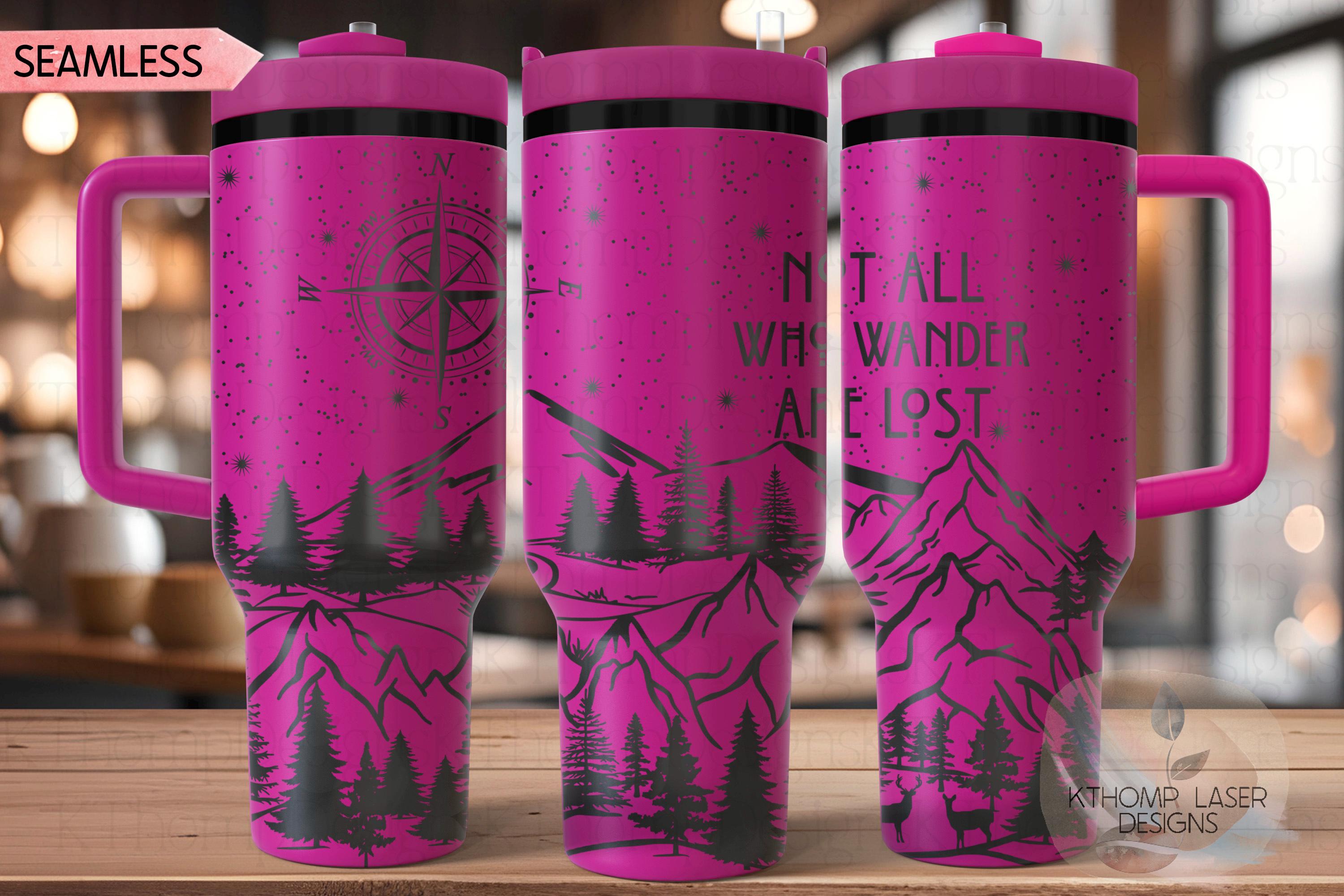 Not All Who Wander Are Lost Tumbler Wrap SVG | 40oz Laser Engraving File | Rotary Ready Digital Design | Jungle Theme SVG