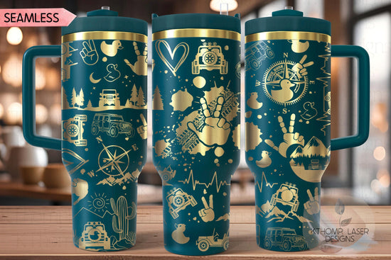 Off Roading Tumbler Wrap SVG | 40oz Laser Engraving File | Rotary Ready Digital Design | Hobby Travel SVG