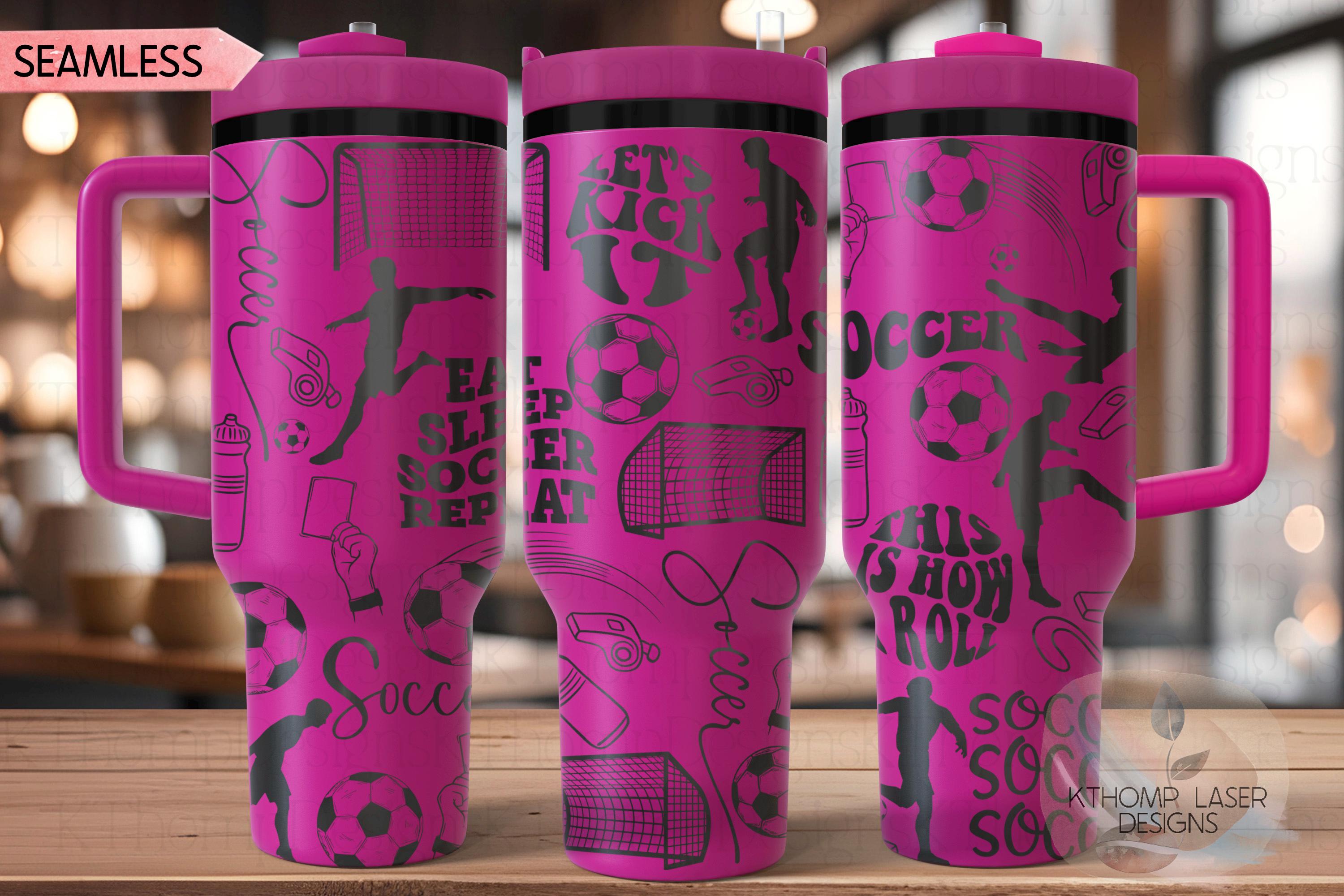 Soccer Fan Male Tumbler Wrap SVG | 40oz Laser Engraving File | Rotary Ready Digital Design | Sports Fan SVG
