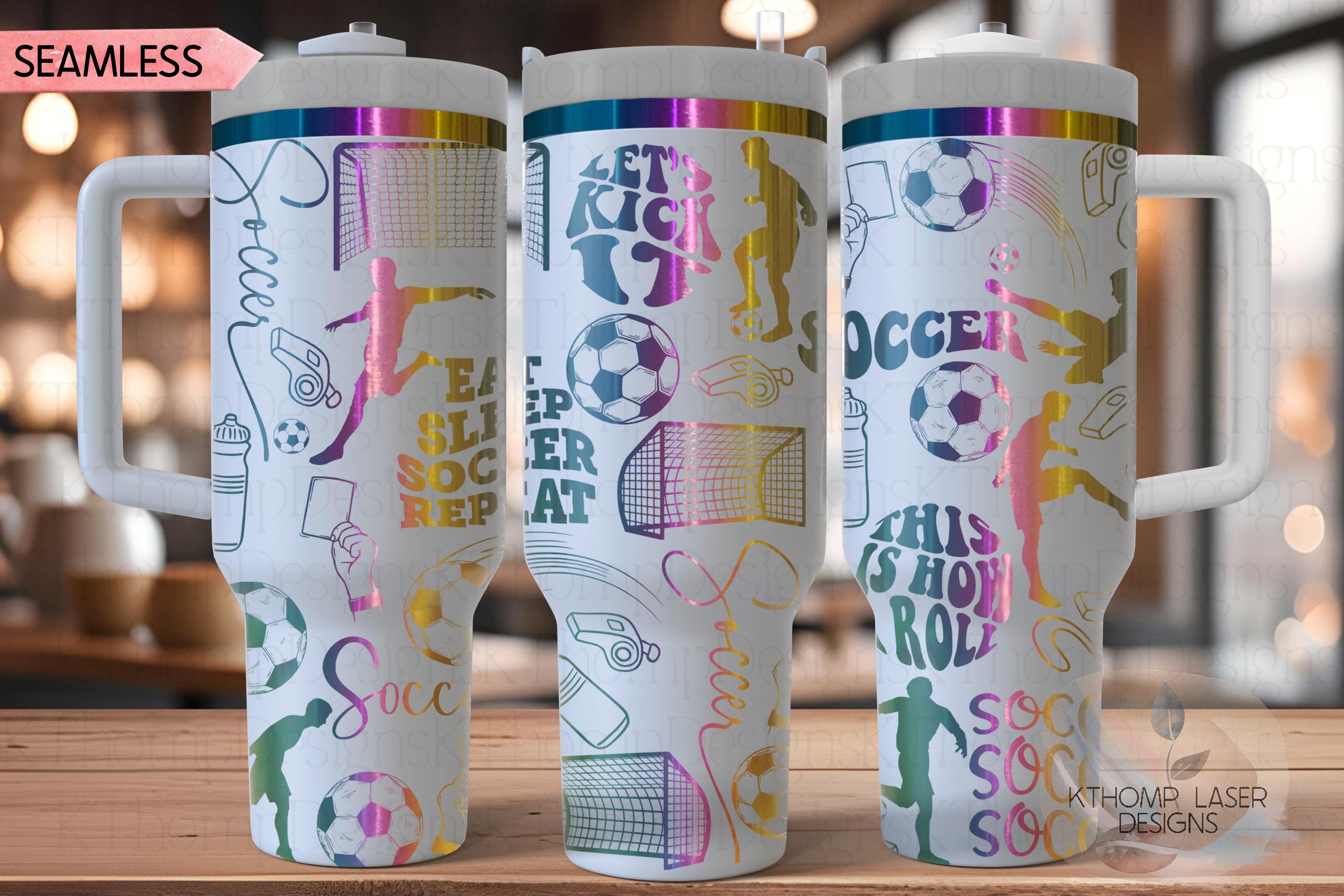 Soccer Fan Male Tumbler Wrap SVG | 40oz Laser Engraving File | Rotary Ready Digital Design | Sports Fan SVG