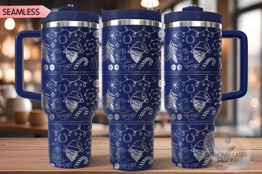 Country Christmas Highland Cow Holiday Tumbler Wrap SVG | 40oz Laser Engraving File | Rotary Ready Digital Design | Seasonal SVG