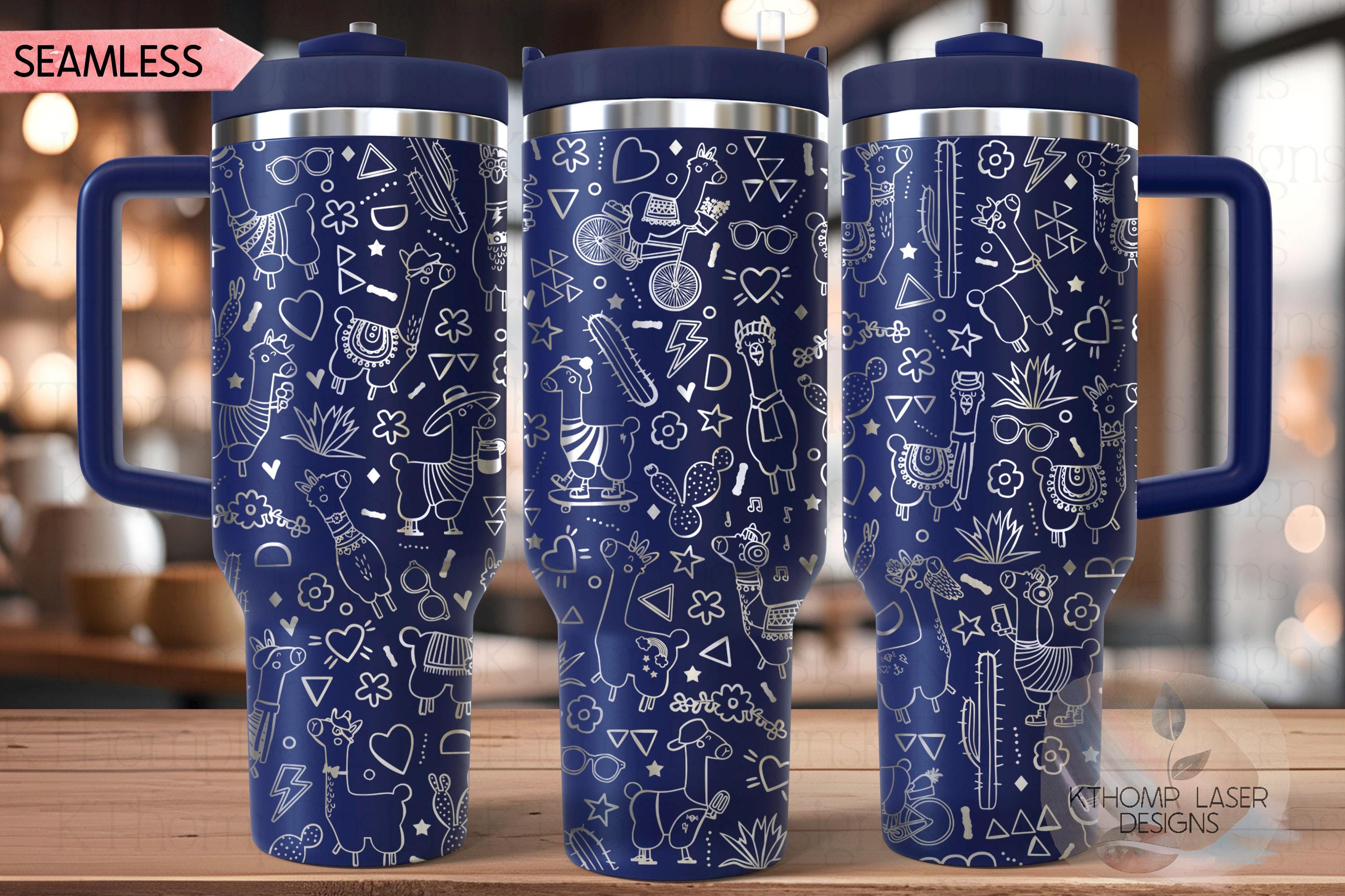 Llamas Cactus Tumbler Wrap SVG | 40oz Laser Engraving File | Rotary Ready Digital Design | Pet Lover Gift