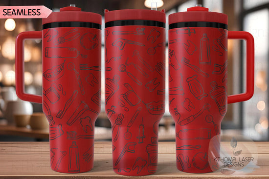 Dentist Tumbler Wrap SVG | 40oz Laser Engraving File | Rotary Ready Digital Design | Career Gift SVG